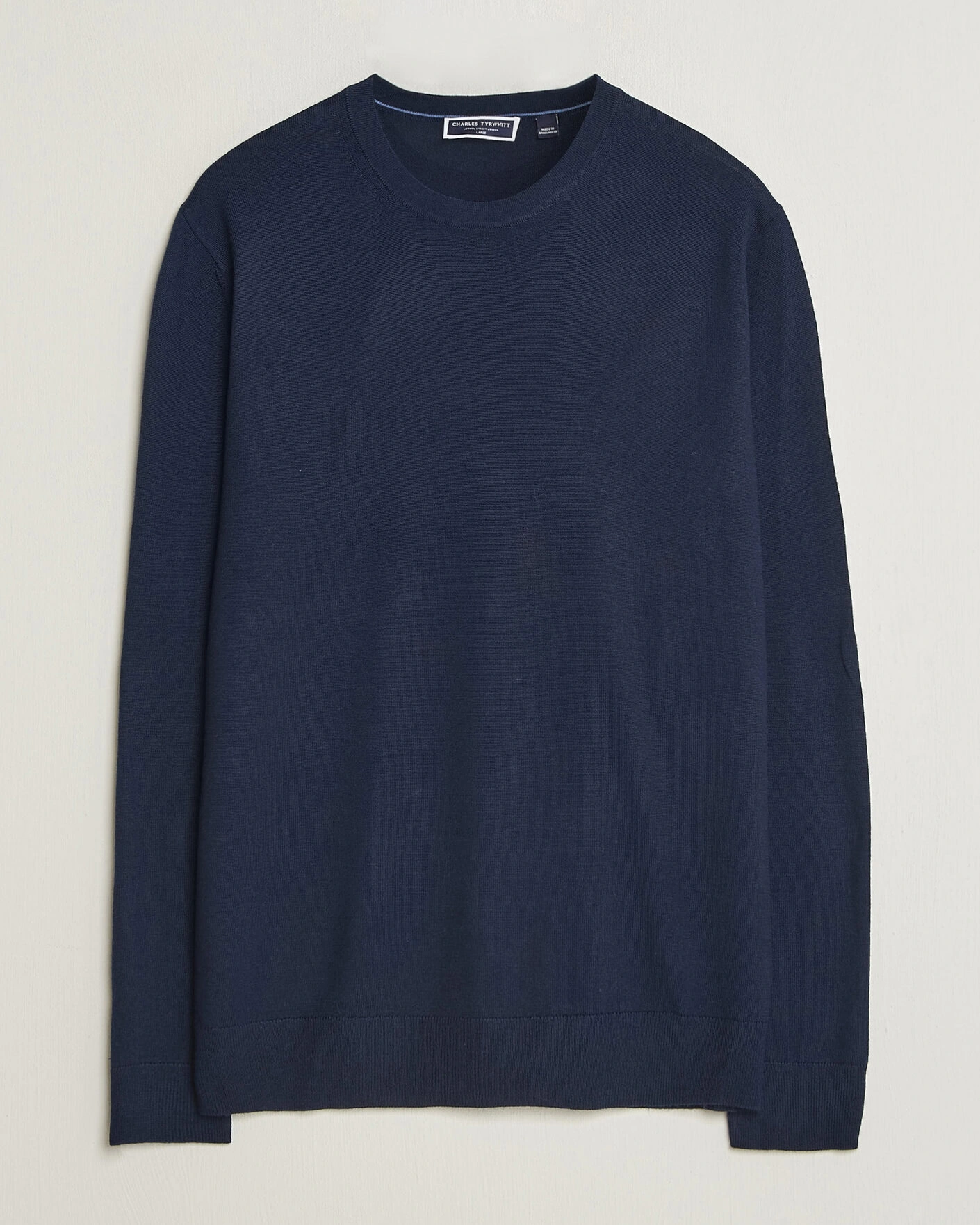 Herr | Tröjor | Charles Tyrwhitt | Pure Merino Crew Neck Jumper Navy