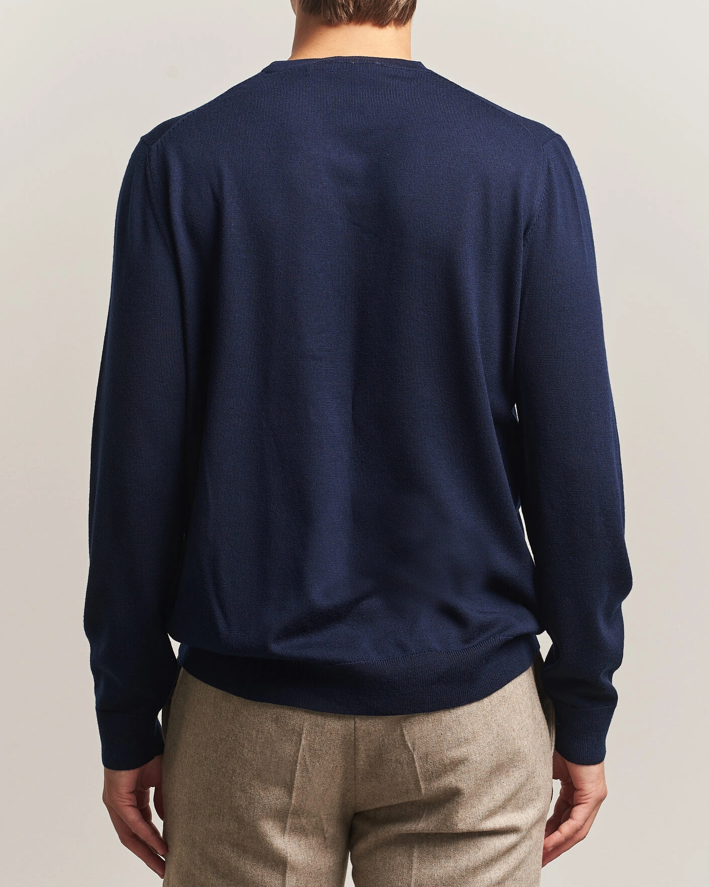 Herr | Tröjor | Charles Tyrwhitt | Pure Merino Crew Neck Jumper Navy