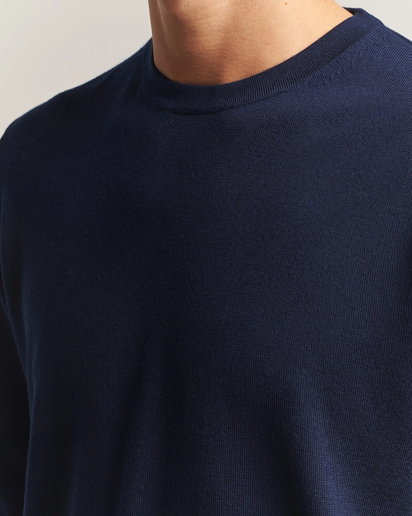 Herr | Tröjor | Charles Tyrwhitt | Pure Merino Crew Neck Jumper Navy