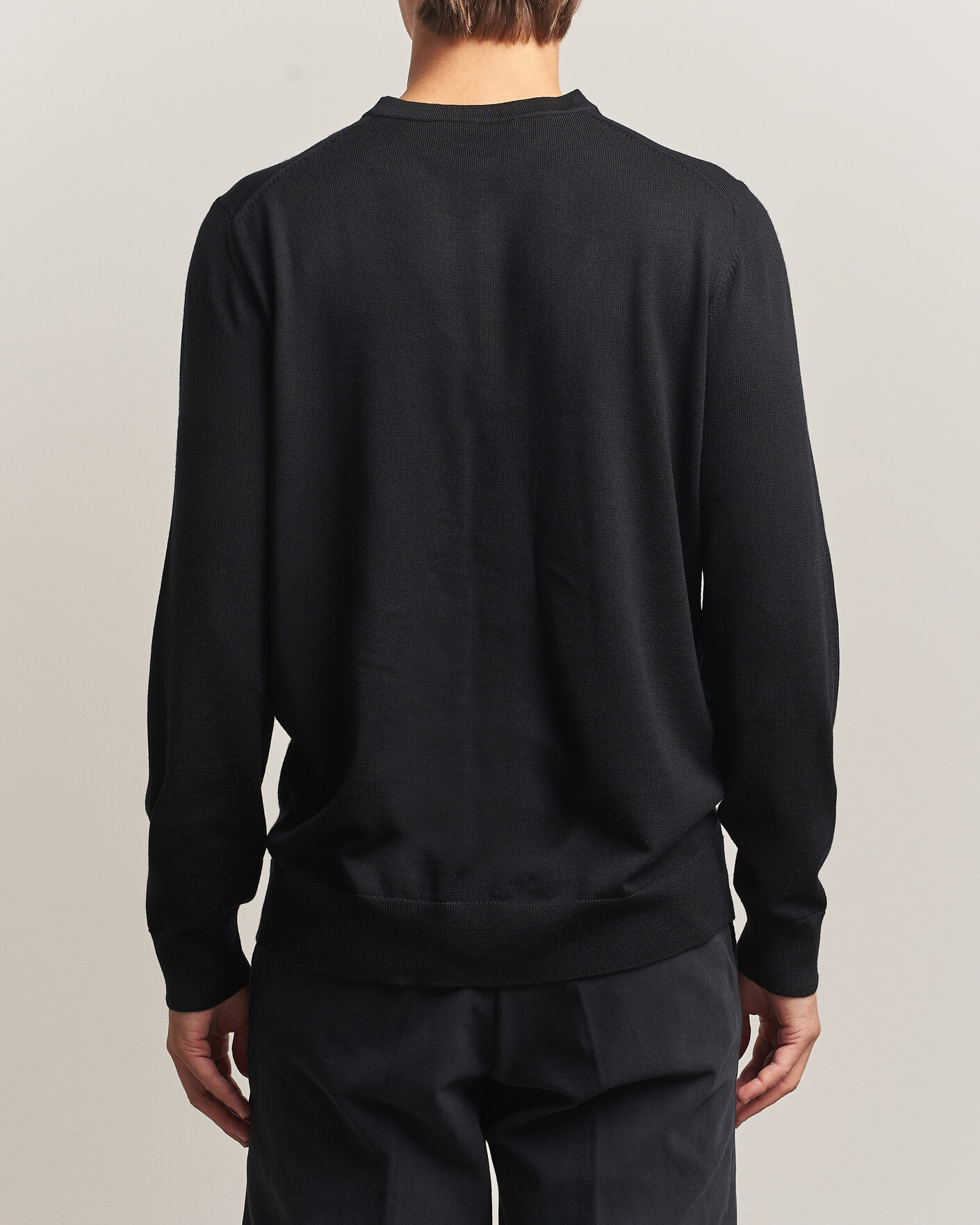 Herr | Tröjor | Charles Tyrwhitt | Pure Merino Crew Neck Jumper Black