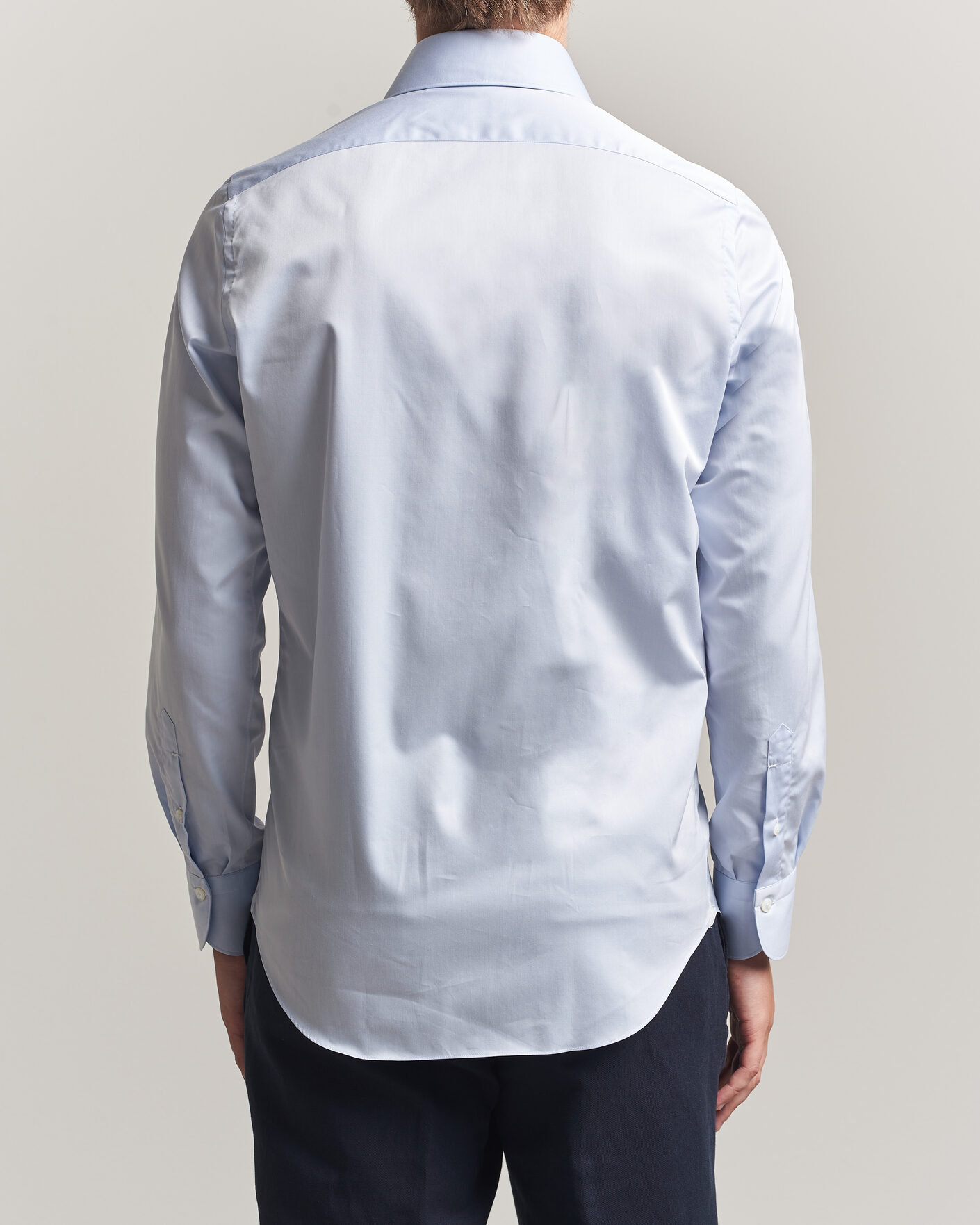 Herr | Skjortor | Finamore Napoli | Milano Slim Traveller Cotton Shirt Light Blue