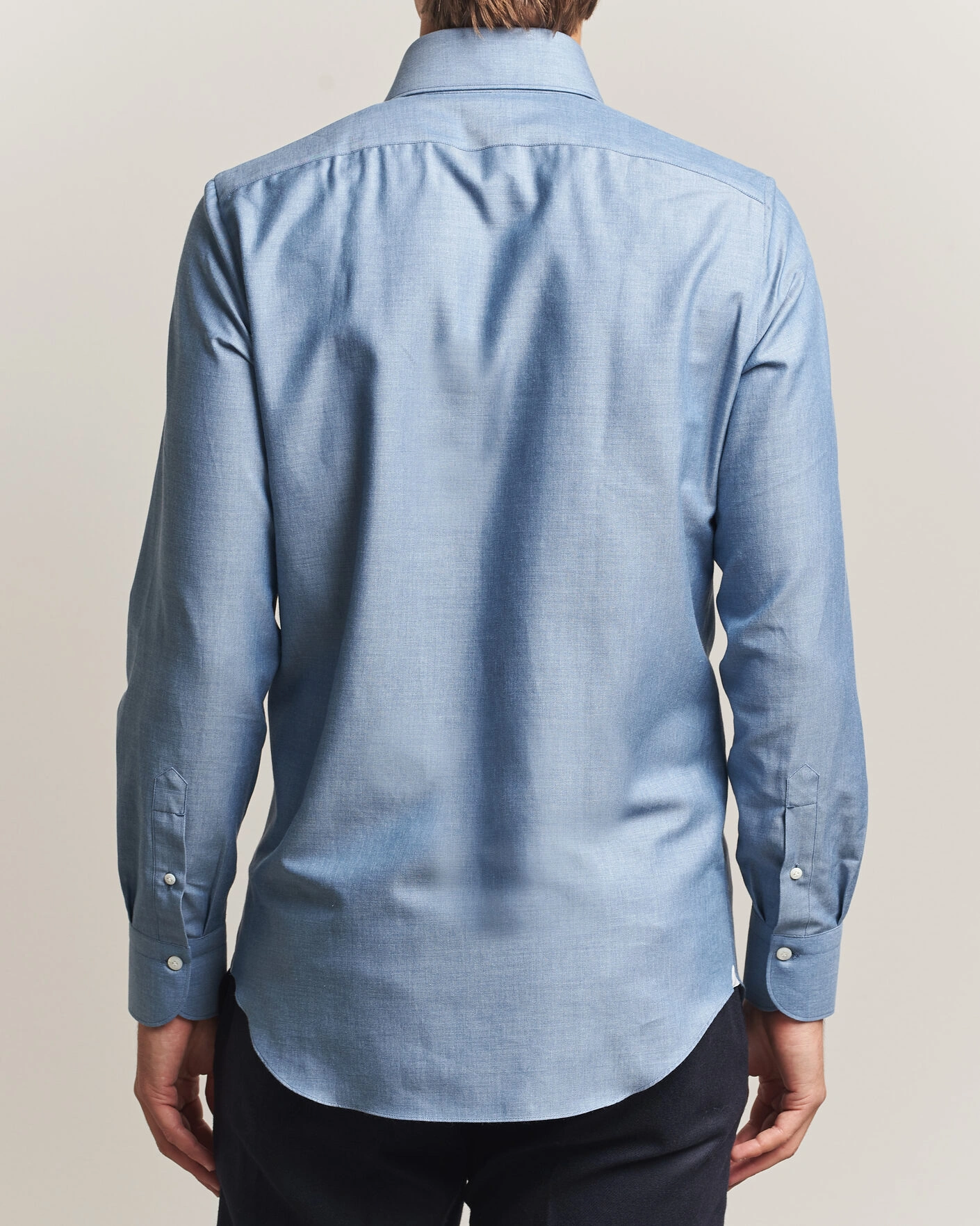 Herr | Skjortor | Finamore Napoli | Milano Slim Cashmere BD Shirt Light Blue