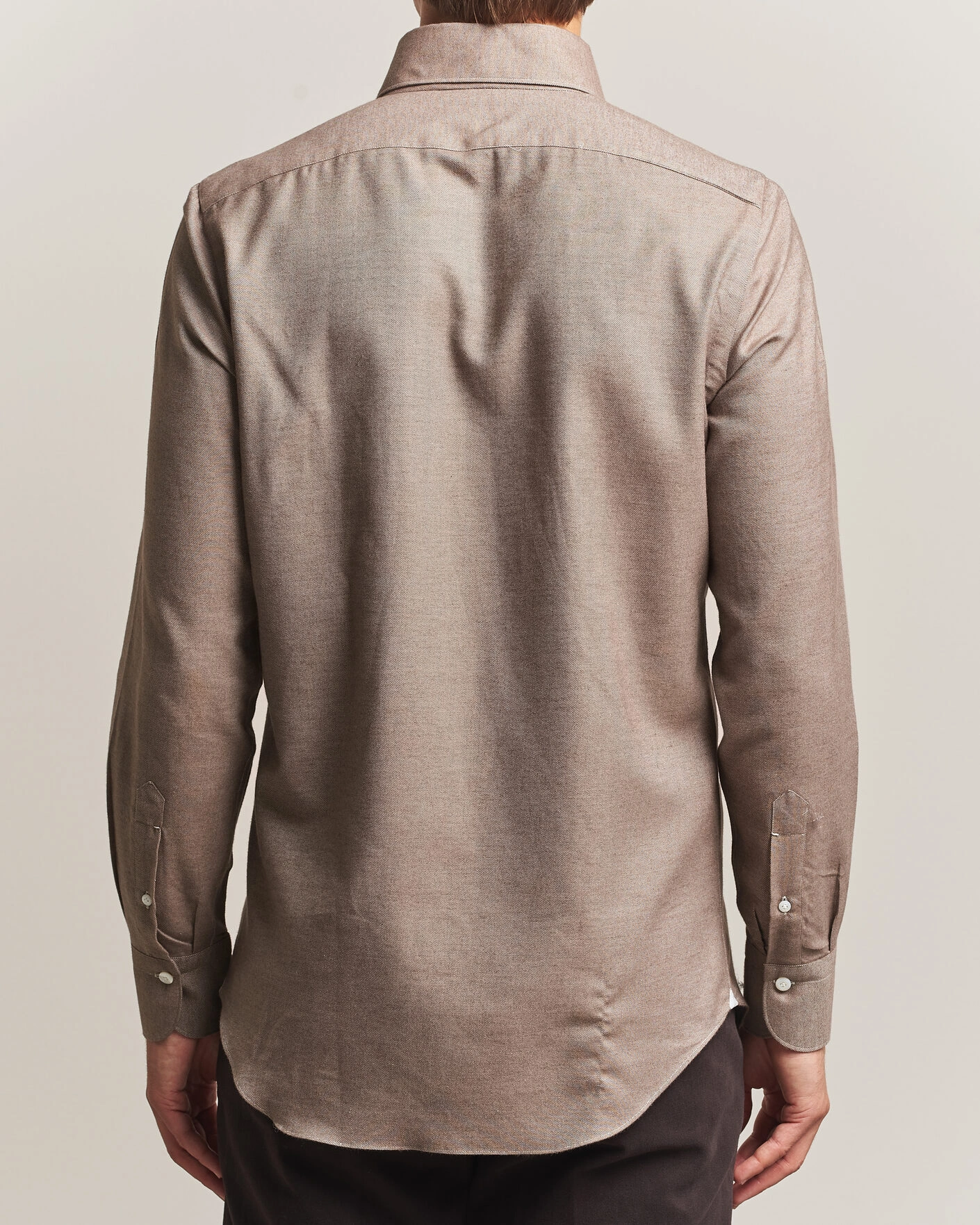 Herr | Skjortor | Finamore Napoli | Milano Slim Cashmere BD Shirt Brown
