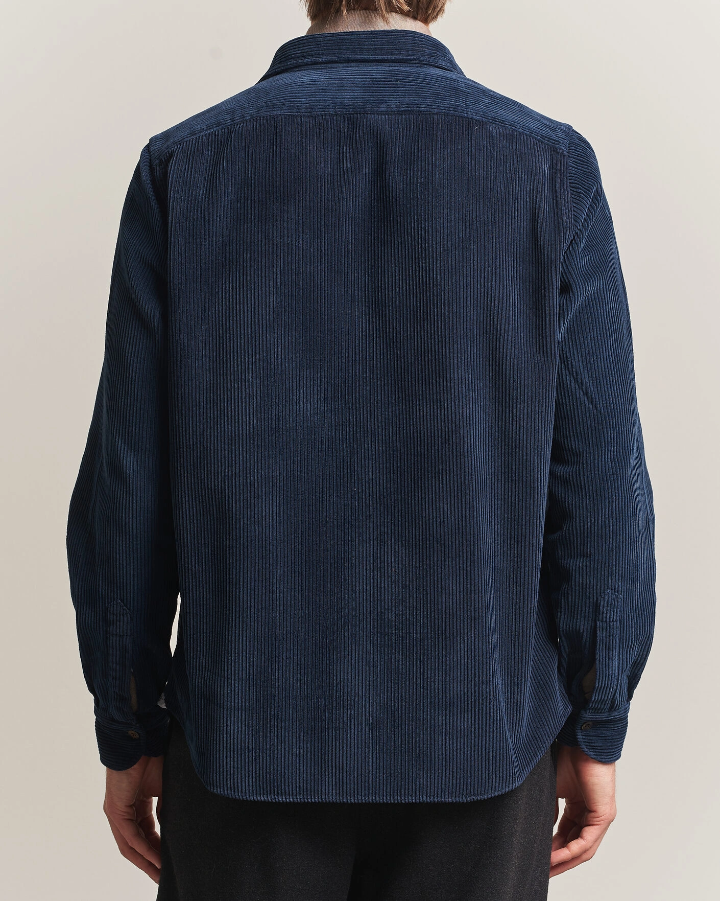 Herr | Skjortor | Finamore Napoli | Garment Dyed Corduroy Overshirt Navy