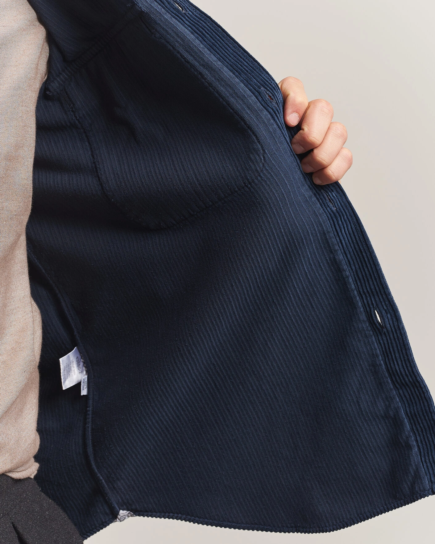Herr | Skjortor | Finamore Napoli | Garment Dyed Corduroy Overshirt Navy