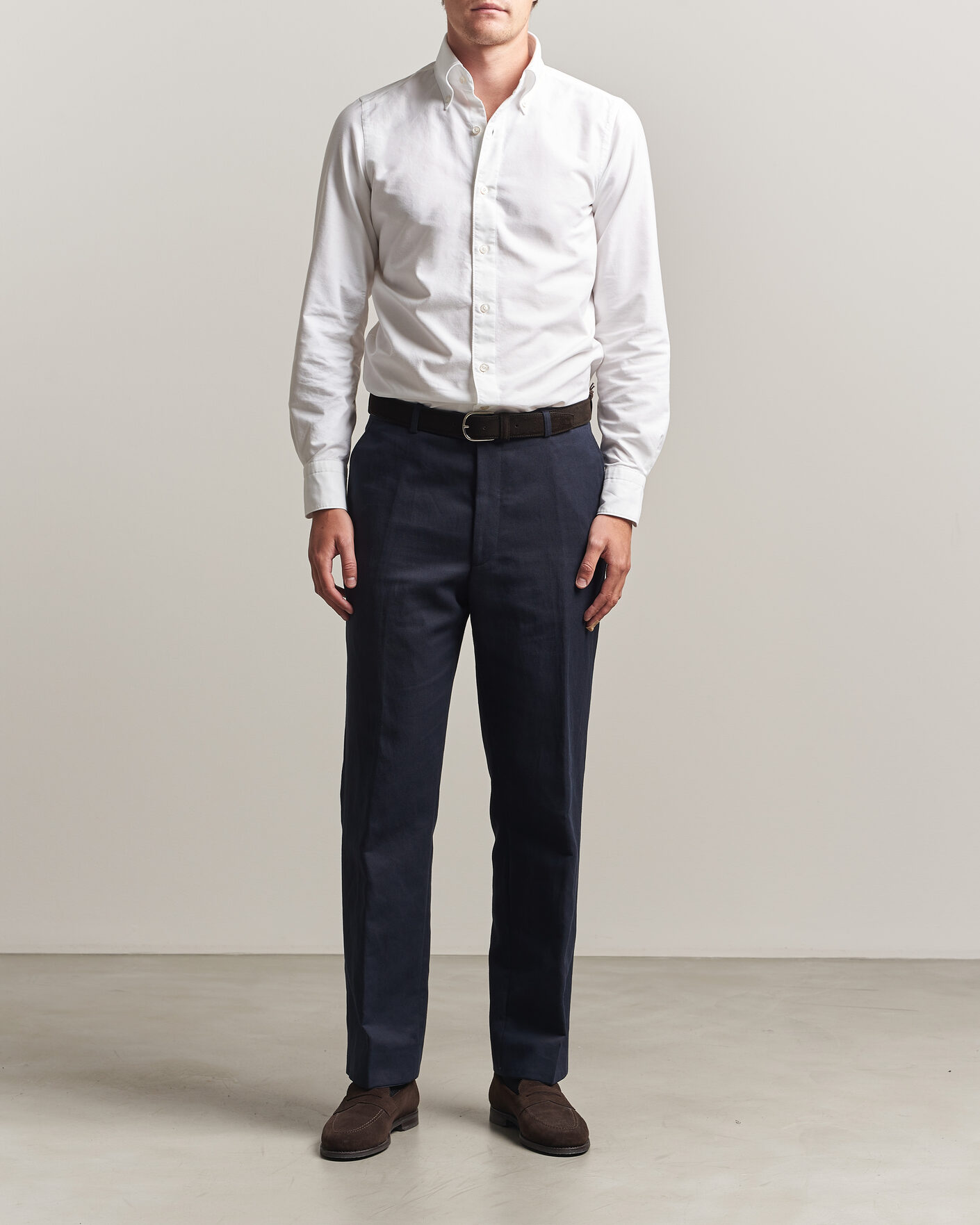 Herr | Skjortor | Finamore Napoli | Gaeta Oxford Button Down Shirt White