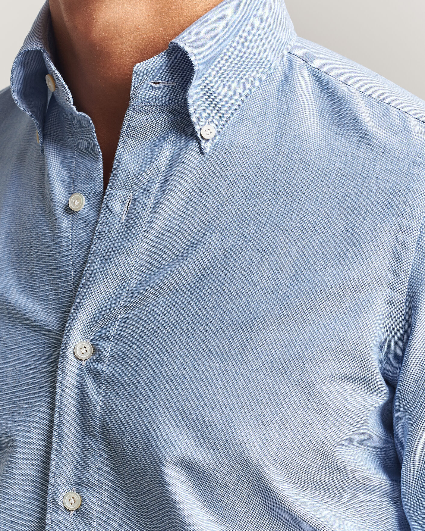 Herr | Skjortor | Finamore Napoli | Gaeta Oxford Button Down Shirt Light Blue