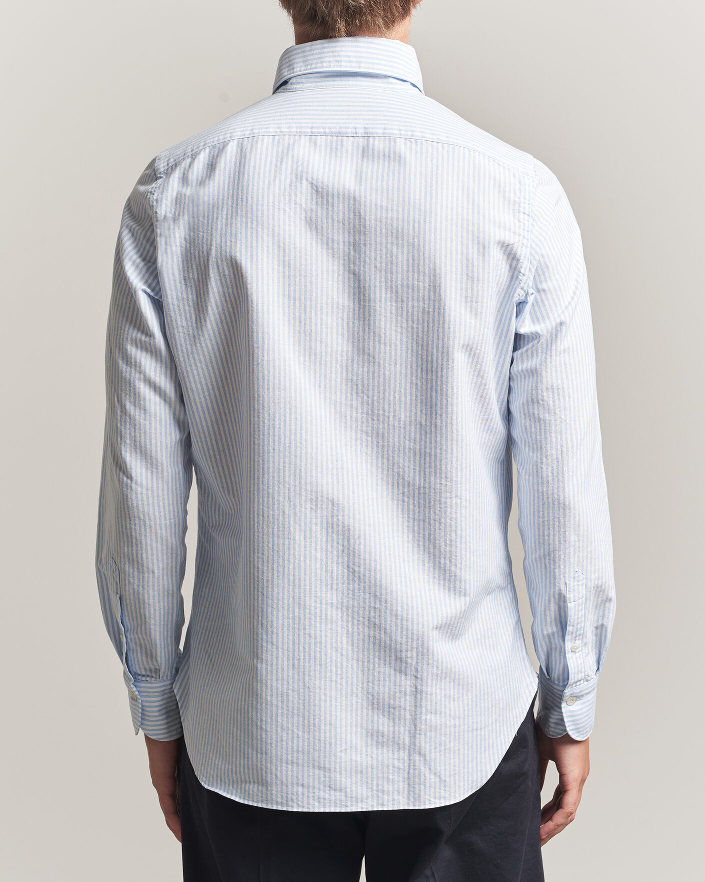 Herr | Skjortor | Finamore Napoli | Gaeta Oxford Button Down Shirt Light Blue Stripe