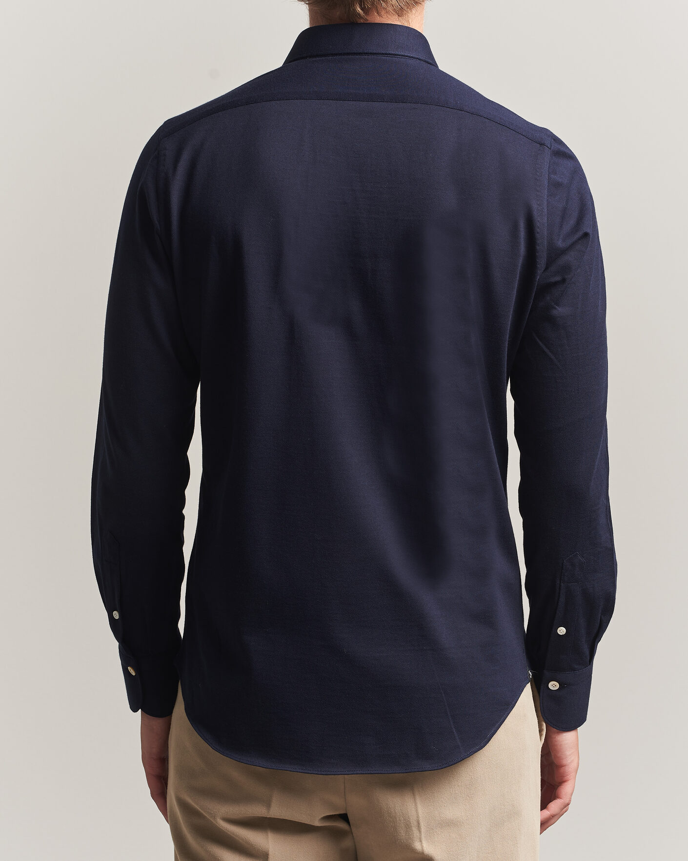 Herr | Skjortor | Finamore Napoli | Cotton/Cashmere Jersey Shirt Navy