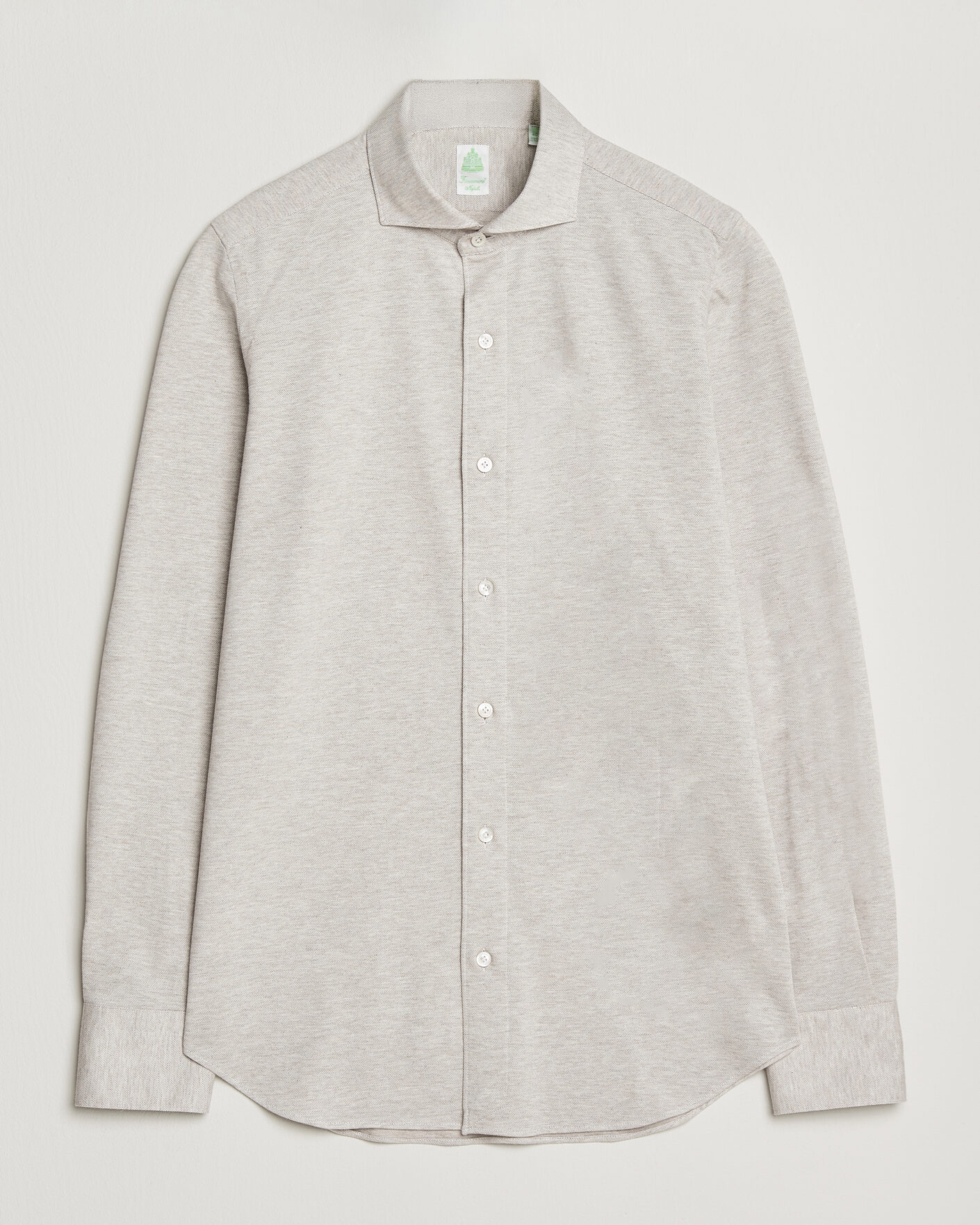 Herr | Skjortor | Finamore Napoli | Cotton/Cashmere Jersey Shirt Beige