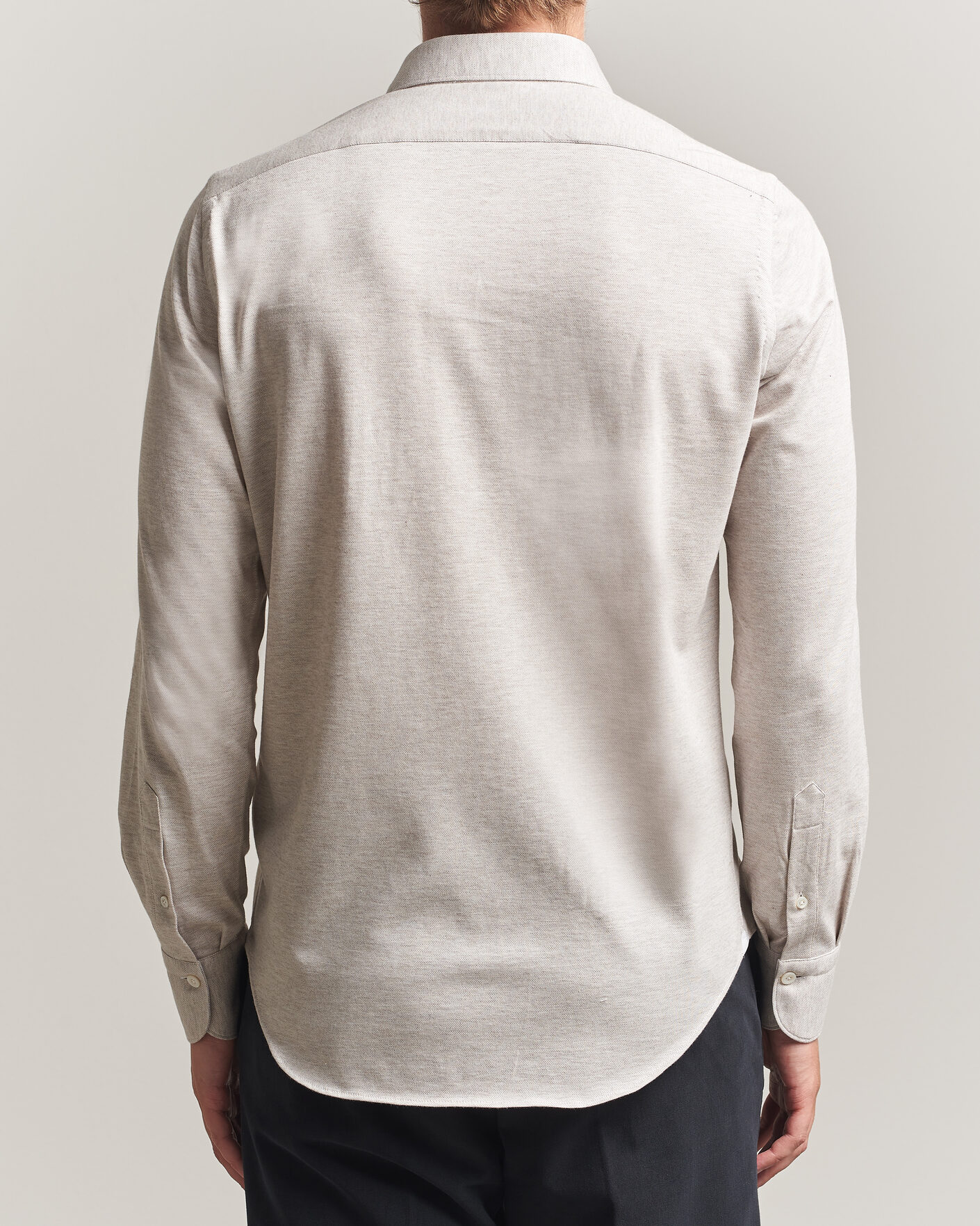 Herr | Skjortor | Finamore Napoli | Cotton/Cashmere Jersey Shirt Beige