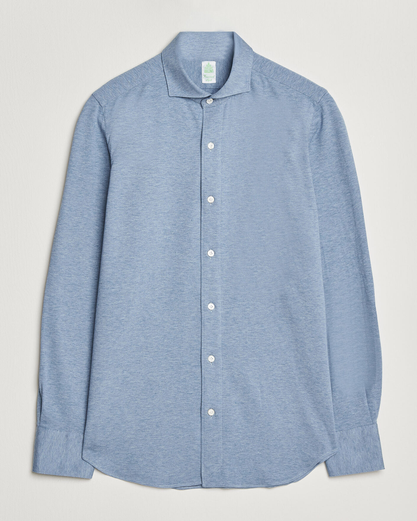 Herr | Skjortor | Finamore Napoli | Cotton/Cashmere Jersey Shirt Light Blue