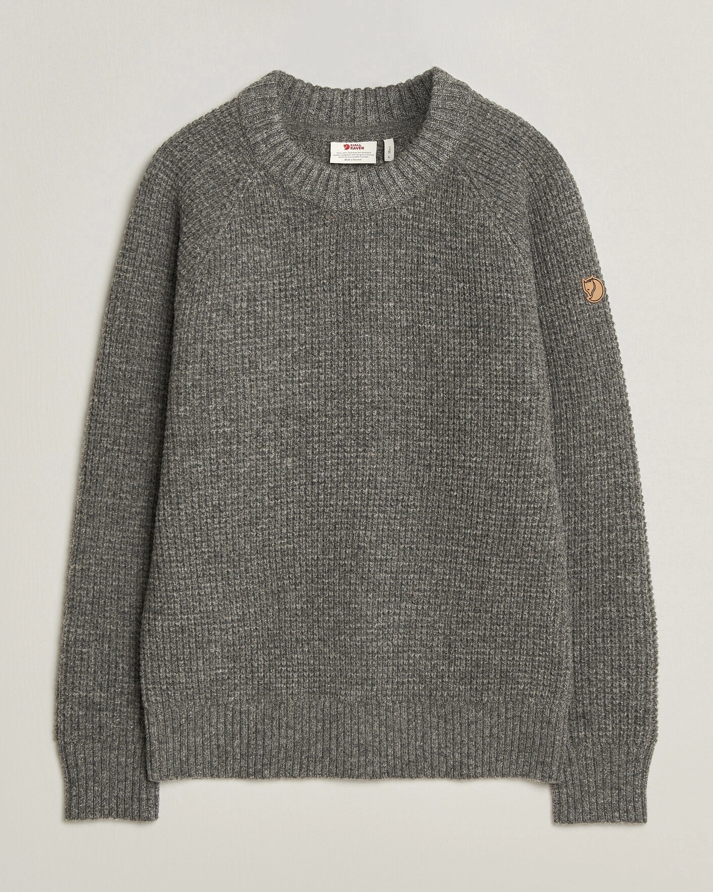 Herr | Tröjor | Fjällräven | Övik Wool Waffle Knit Grey Melange