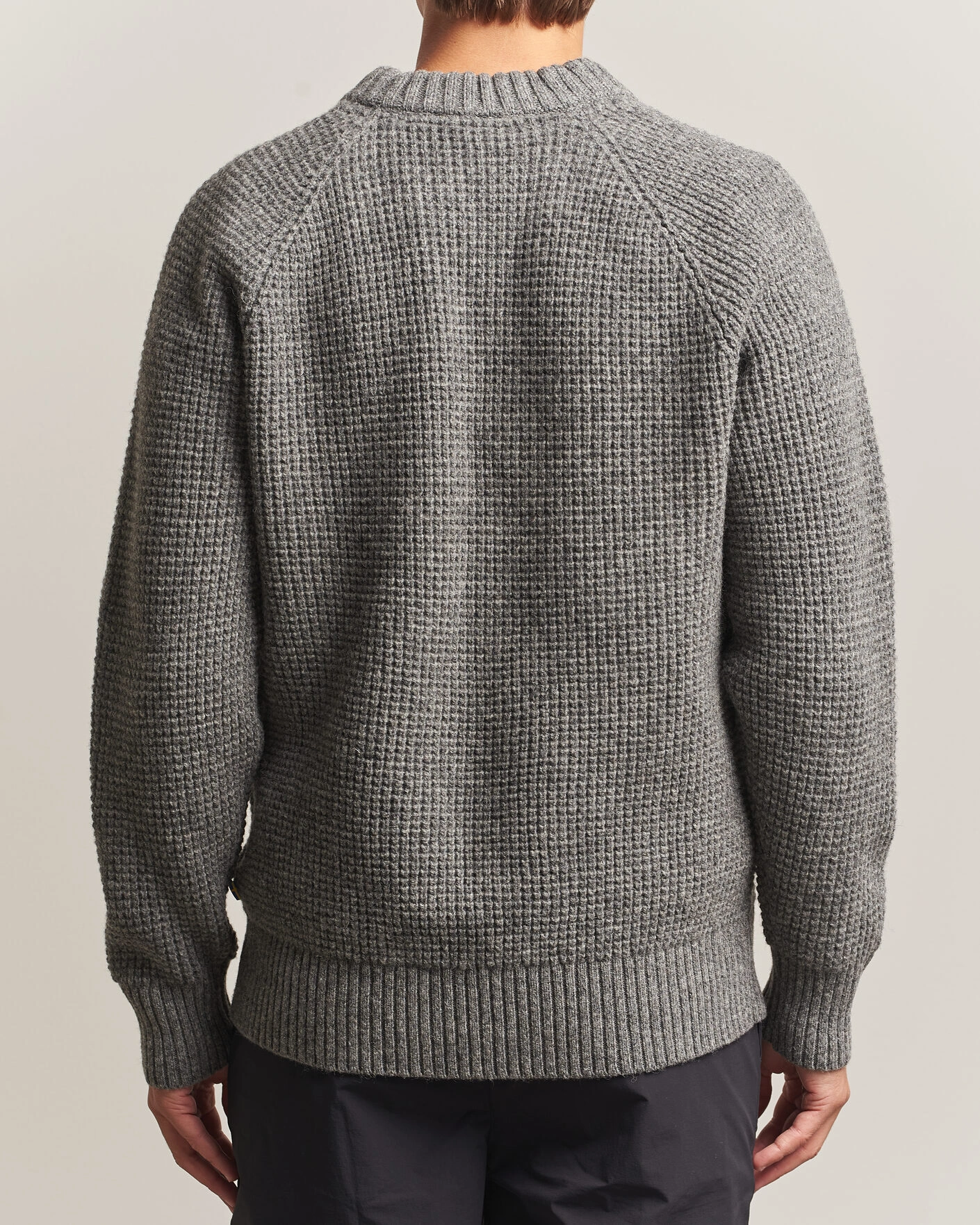 Herr | Tröjor | Fjällräven | Övik Wool Waffle Knit Grey Melange