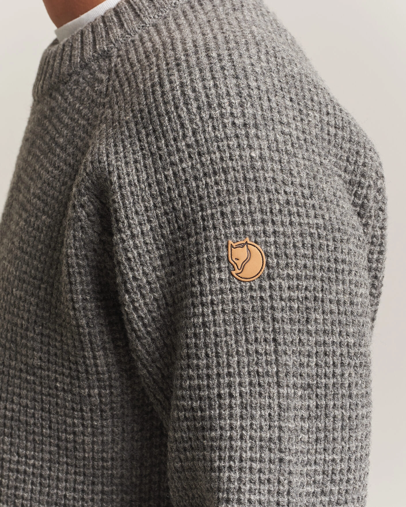Herr | Tröjor | Fjällräven | Övik Wool Waffle Knit Grey Melange