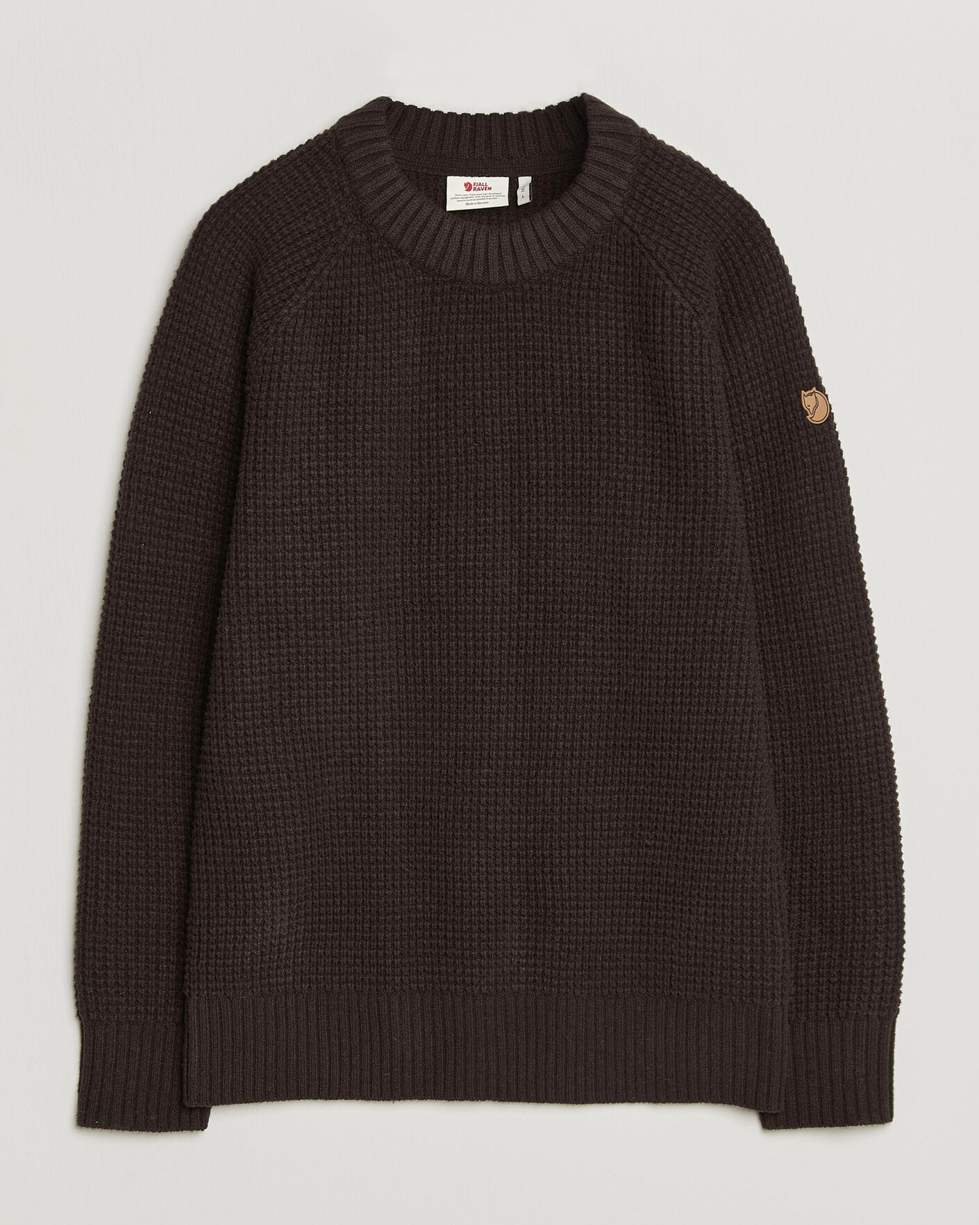 Herr | Tröjor | Fjällräven | Övik Wool Waffle Knit Black Oak