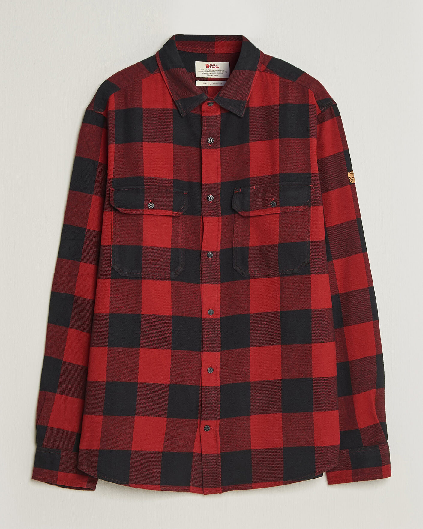 Herr | Skjortor | Fjällräven | Övik Heavy Flannel Shirt Red/Black