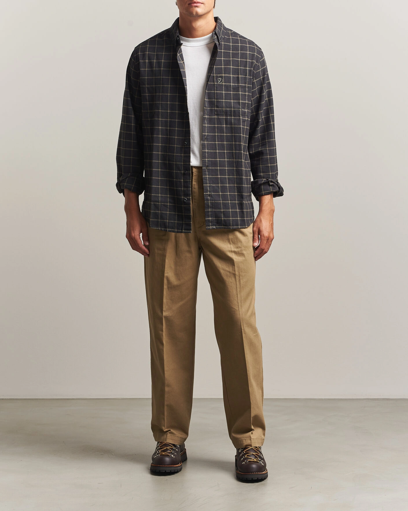 Herr | Skjortor | Fjällräven | Övik Flannel Shirt Dark Grey