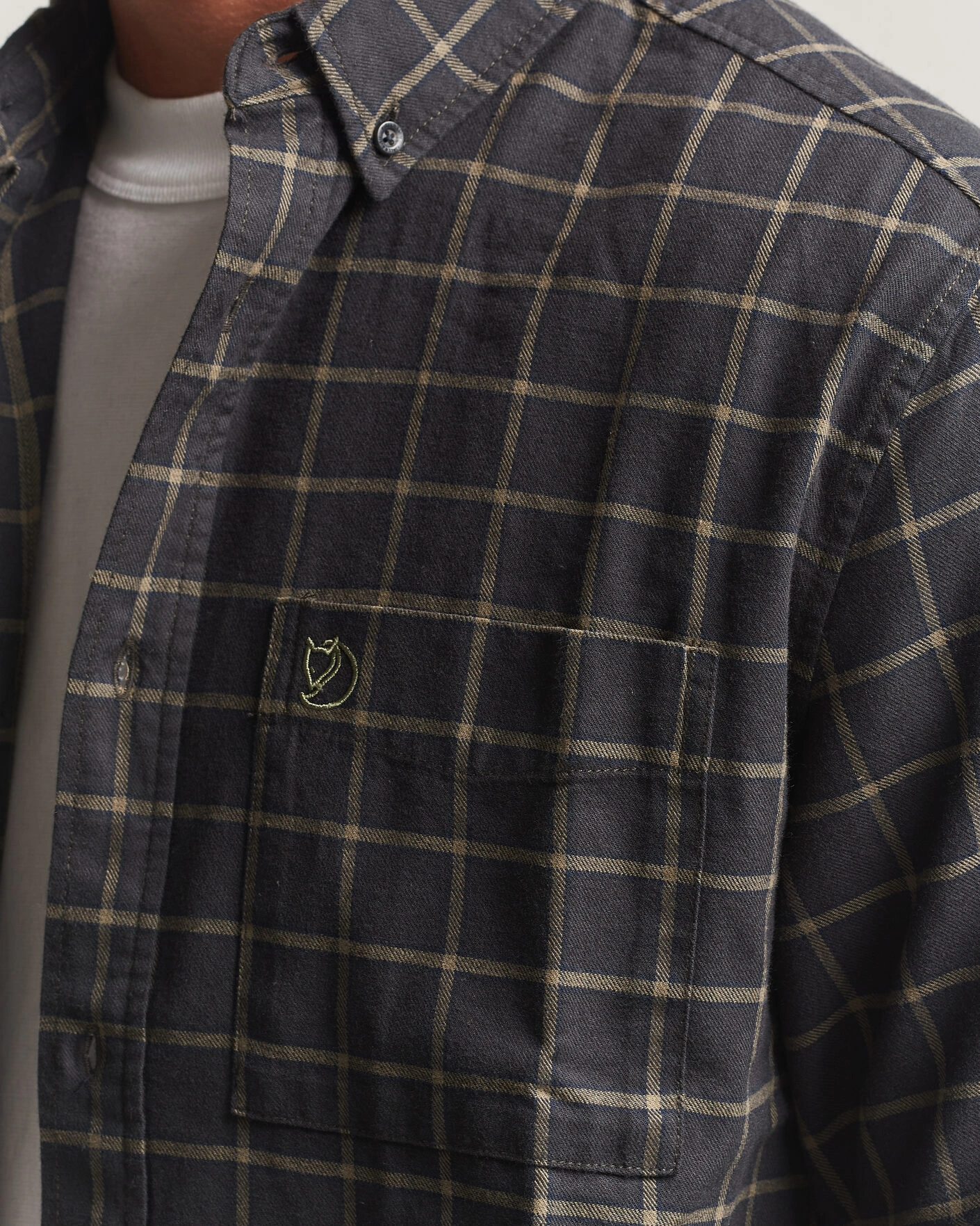 Herr | Skjortor | Fjällräven | Övik Flannel Shirt Dark Grey