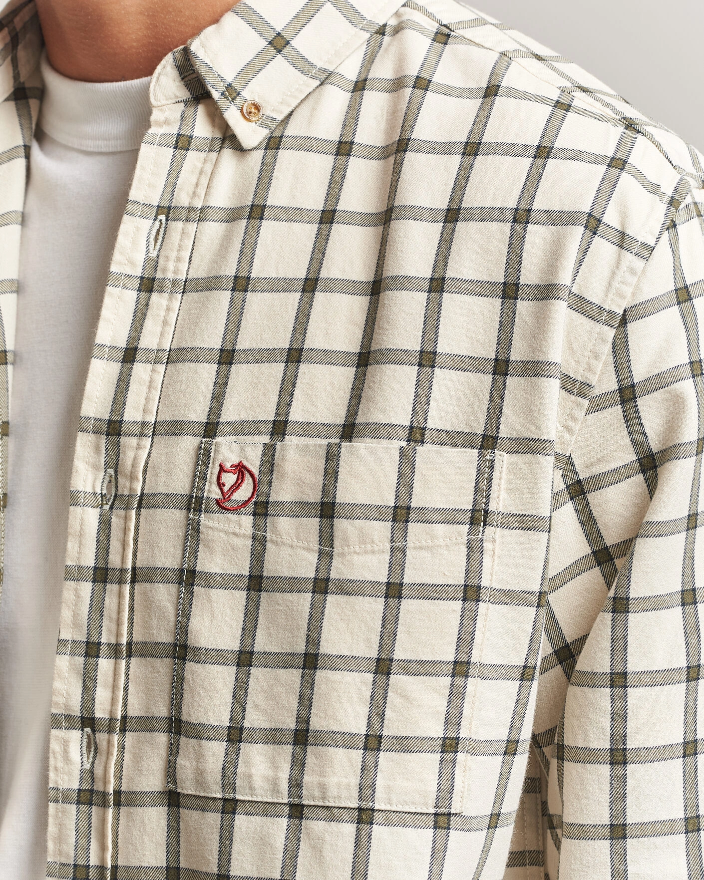 Herr | Skjortor | Fjällräven | Övik Flannel Shirt Chalk White