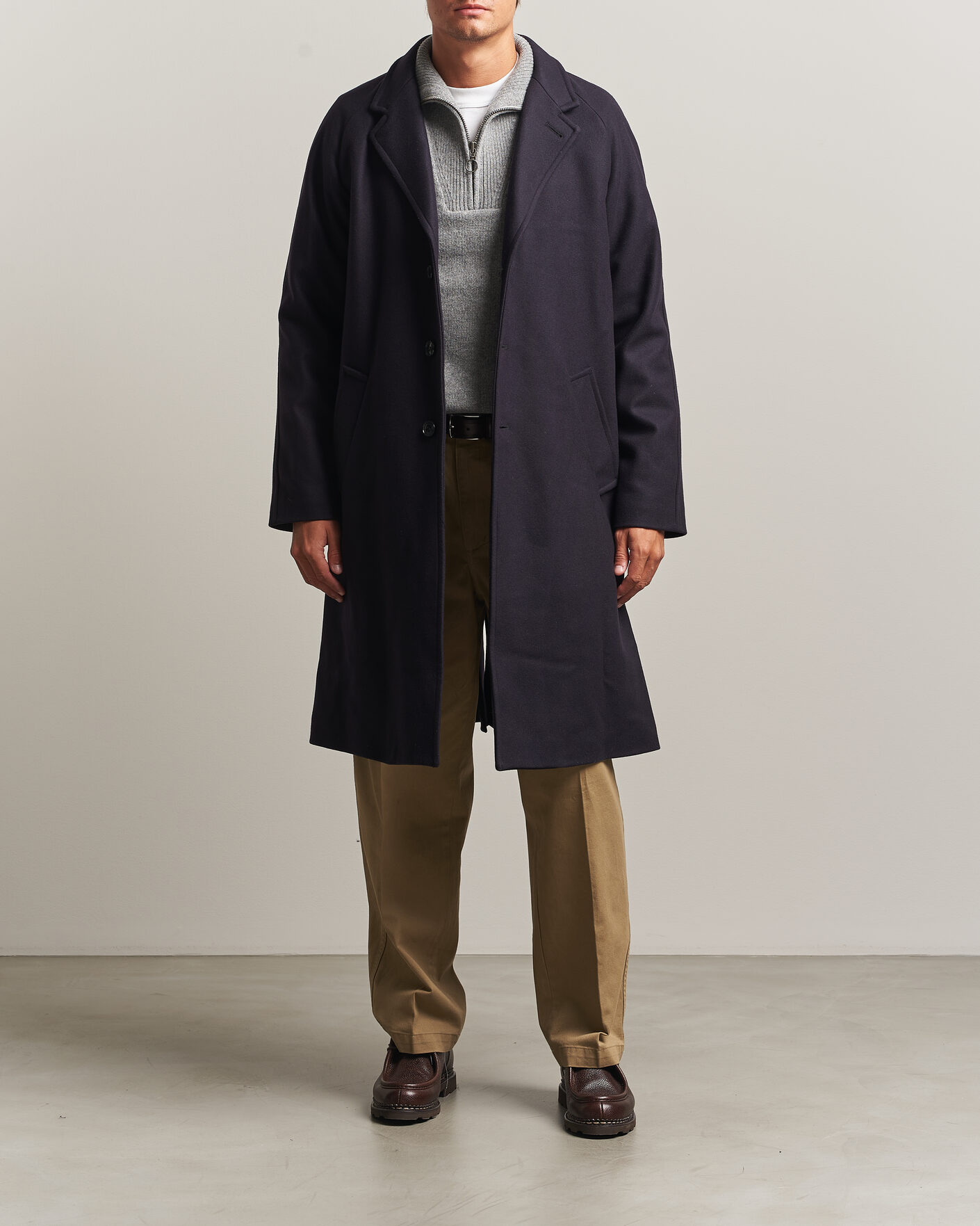 Herr | Jackor | Gloverall | Chesterfield Wool/Cashmere Refined Coat Navy