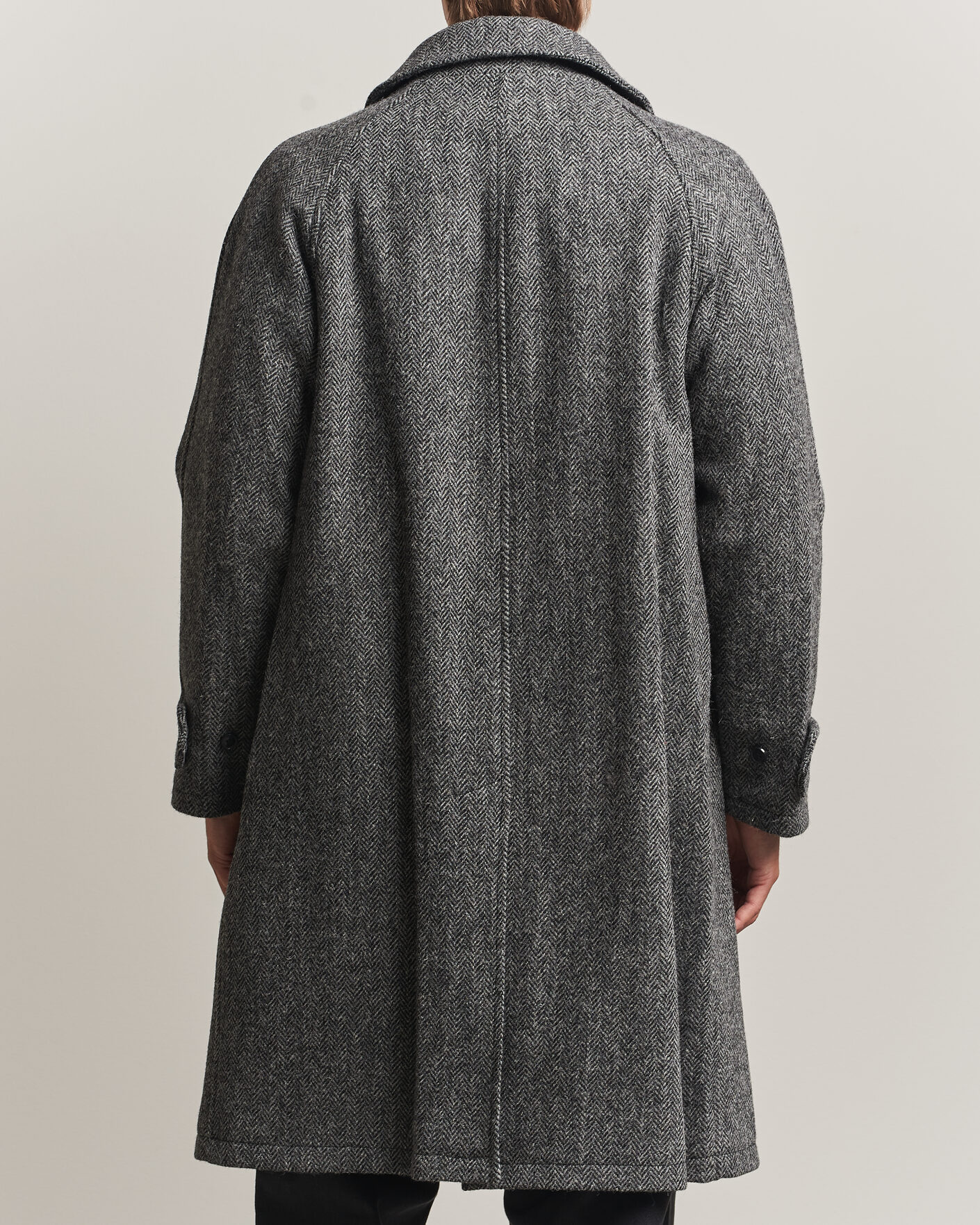 Herr | Jackor | Gloverall | Hynes Harris Tweed Coat Charcoal Herringbone