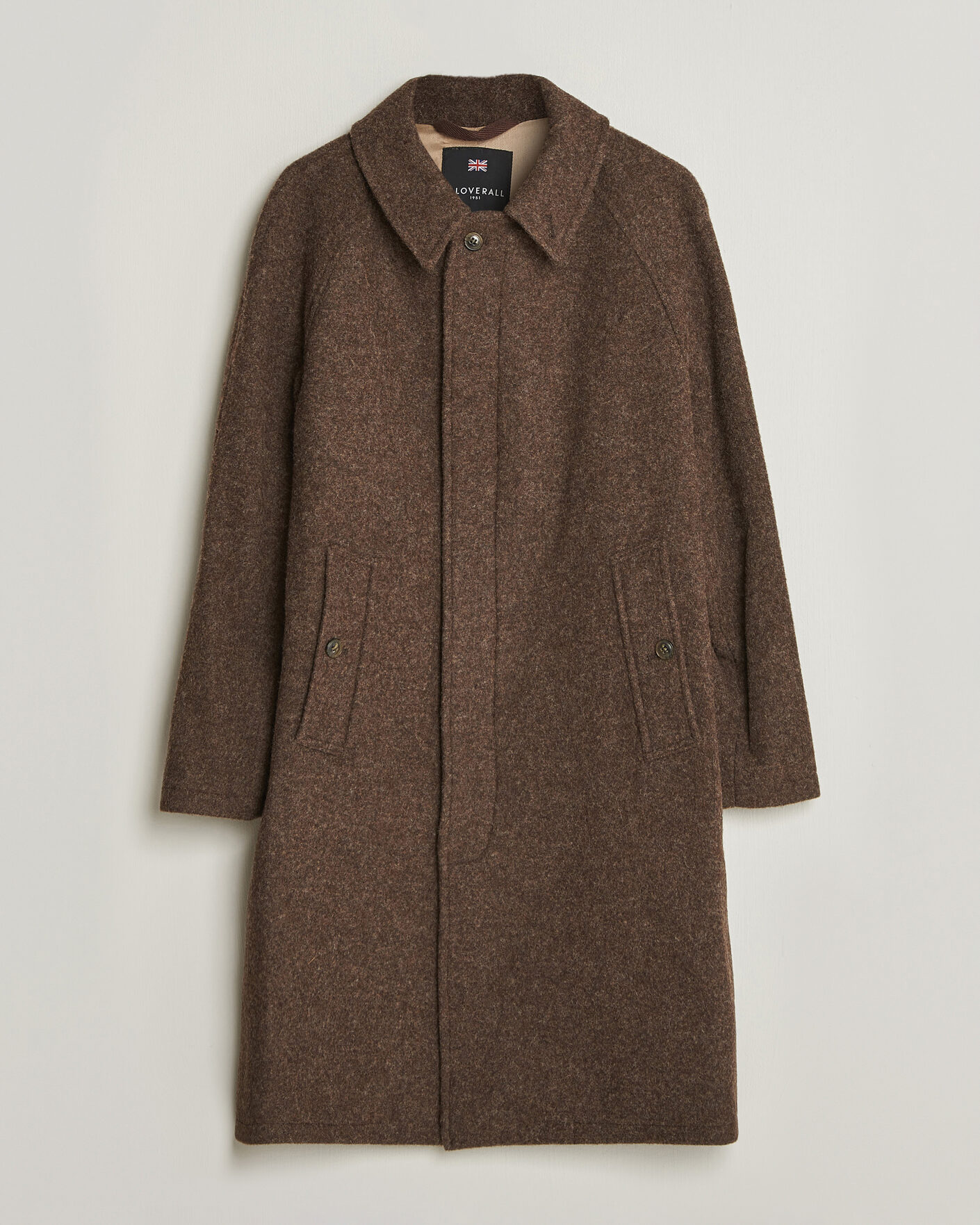 Herr | Jackor | Gloverall | Hynes Wool Coat Mocha