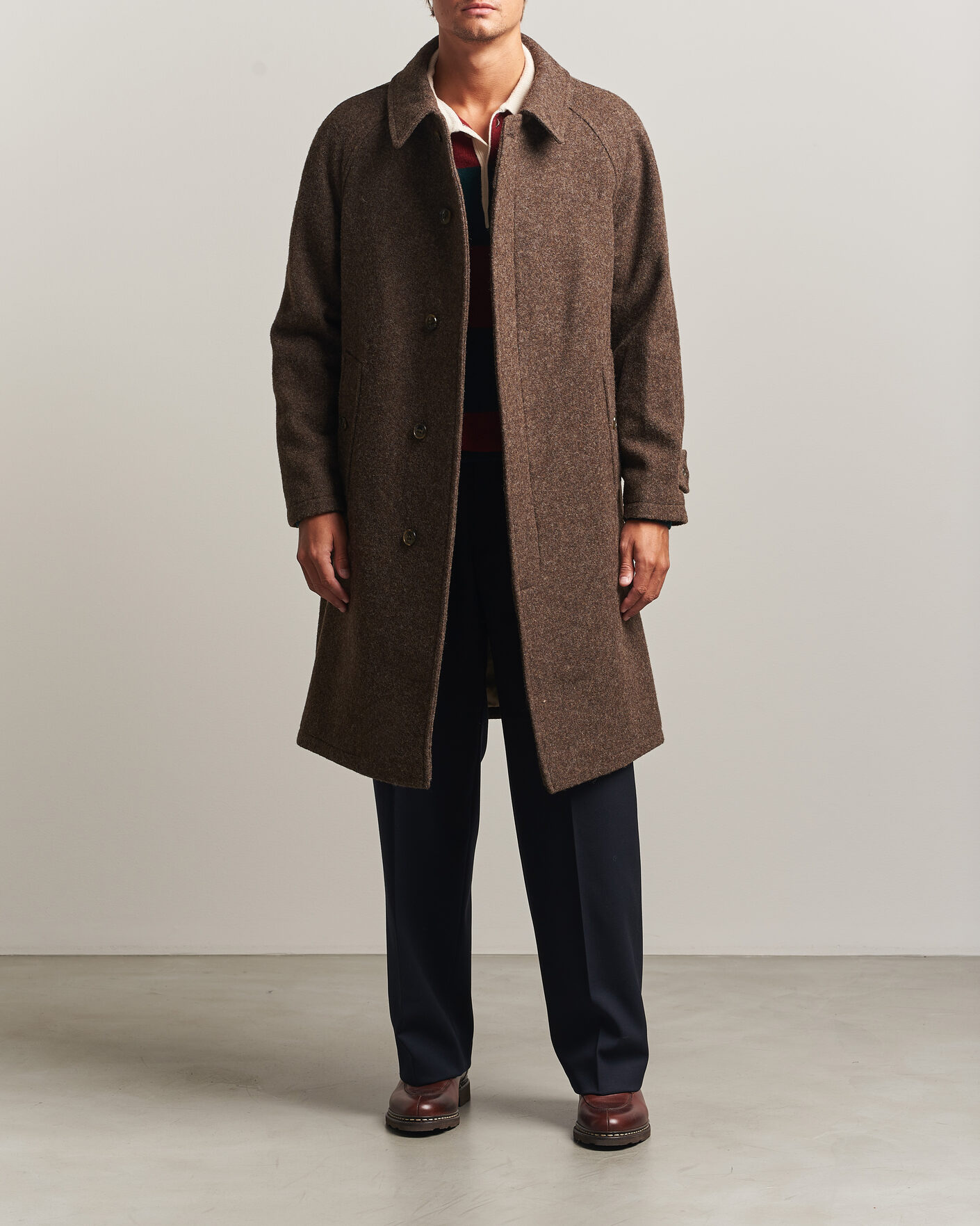 Herr | Jackor | Gloverall | Hynes Wool Coat Mocha