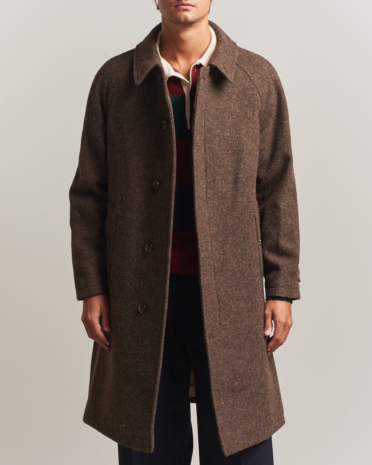 Herr | Jackor | Gloverall | Hynes Wool Coat Mocha