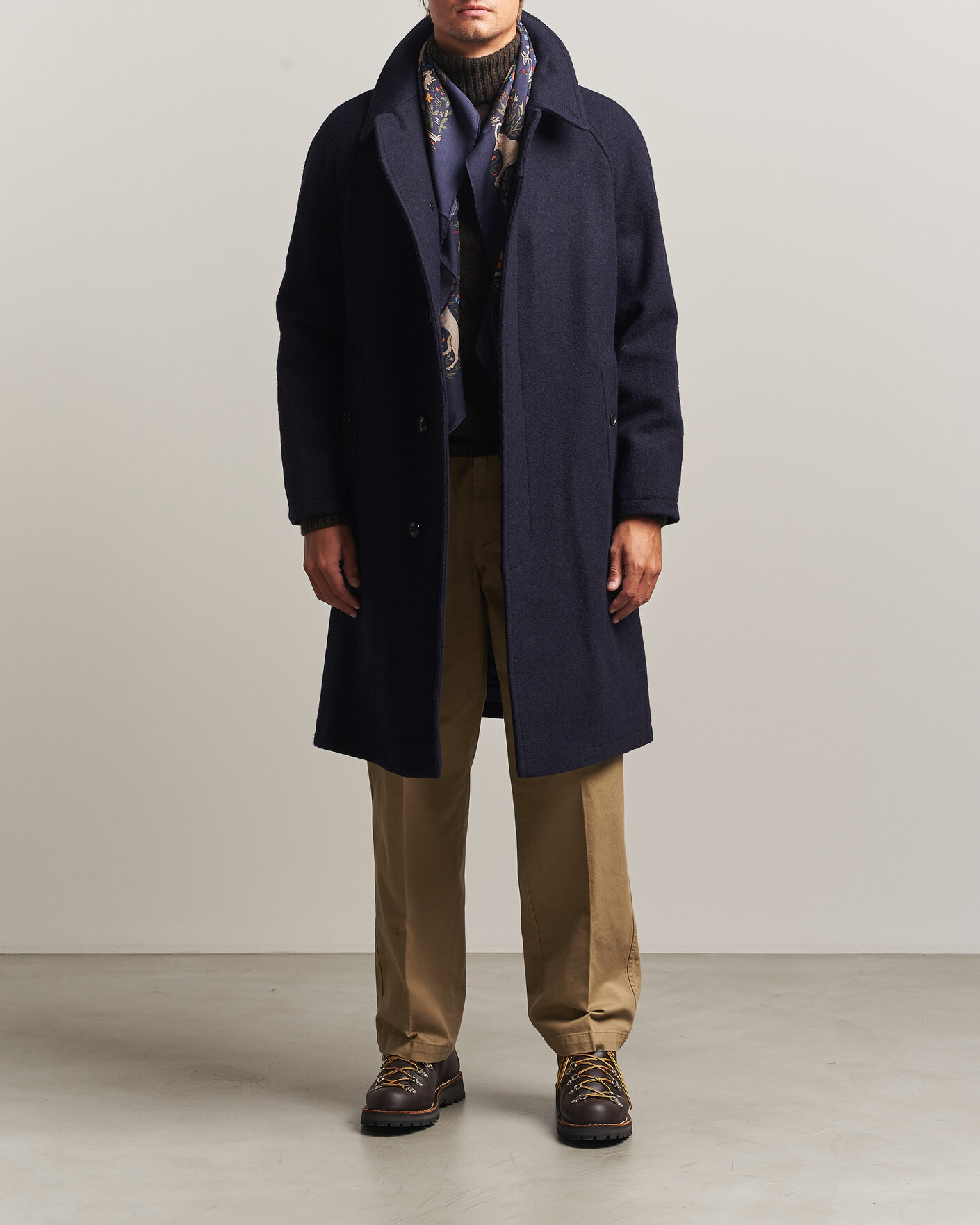 Herr | Jackor | Gloverall | Hynes Wool Coat Navy