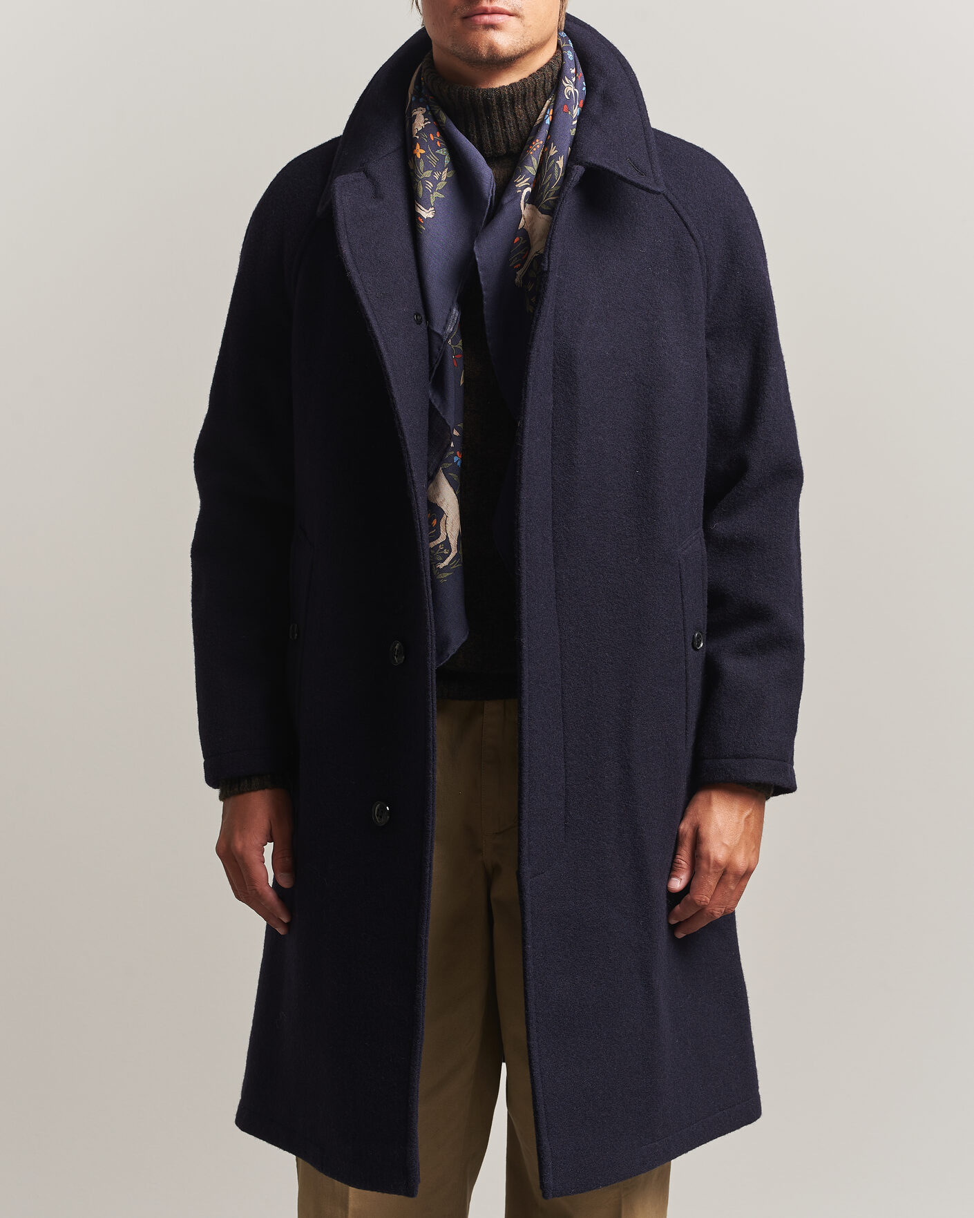 Herr | Jackor | Gloverall | Hynes Wool Coat Navy