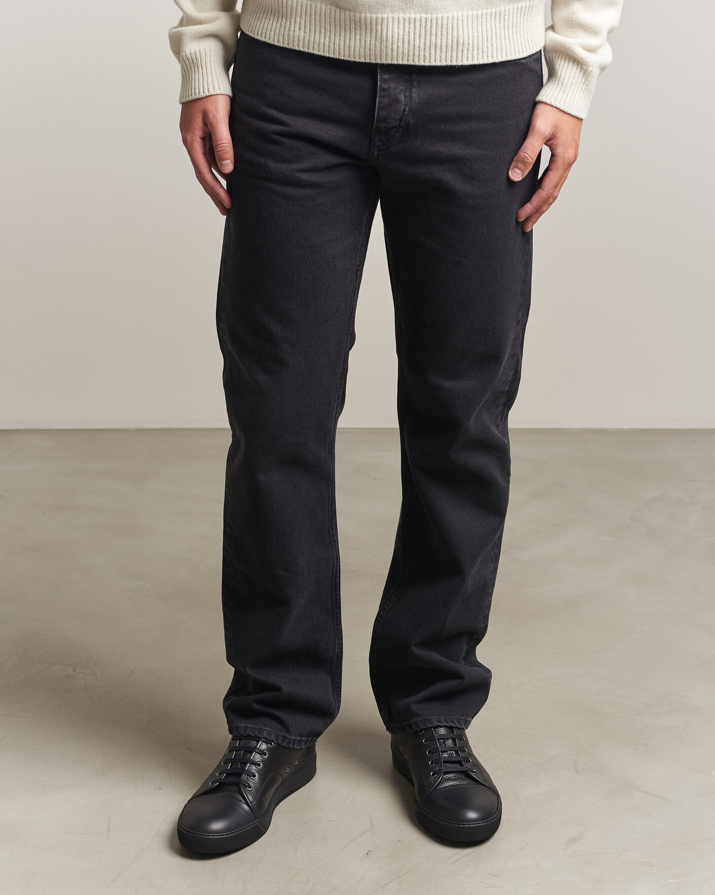 Herr | Sneakers | Lanvin | DBB1 Grain Leather Cap Toe Sneaker Black