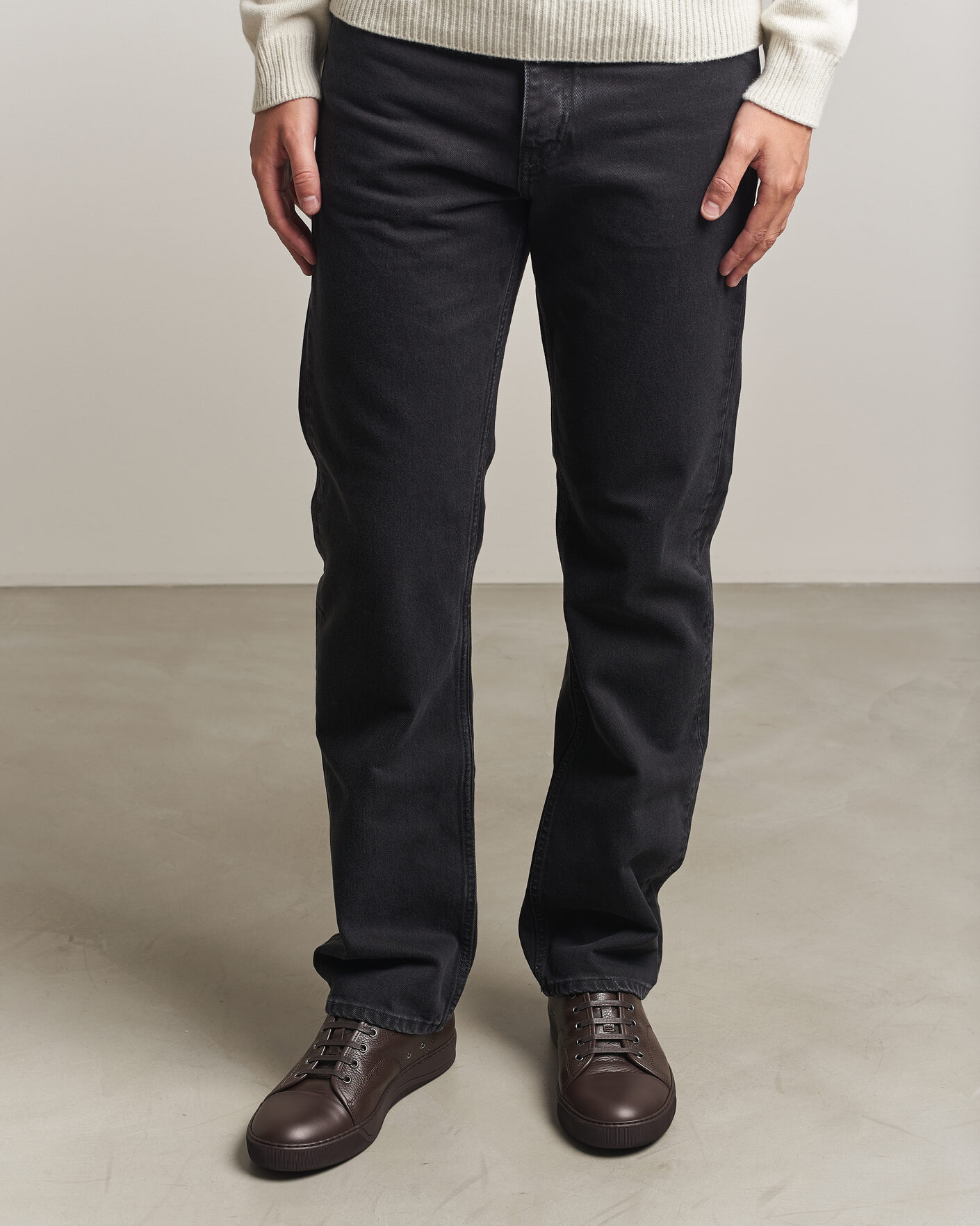 Herr | Sneakers | Lanvin | DBB1 Grain Leather Cap Toe Sneaker Brown