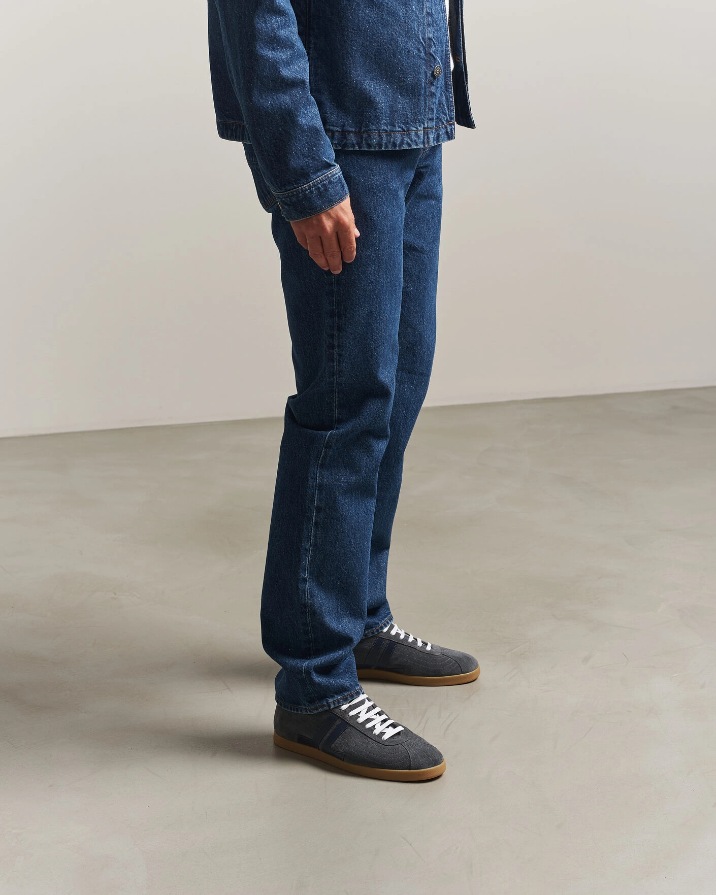 Herr | Sneakers | Lanvin | Glen Leather Sneakers Grey/Navy