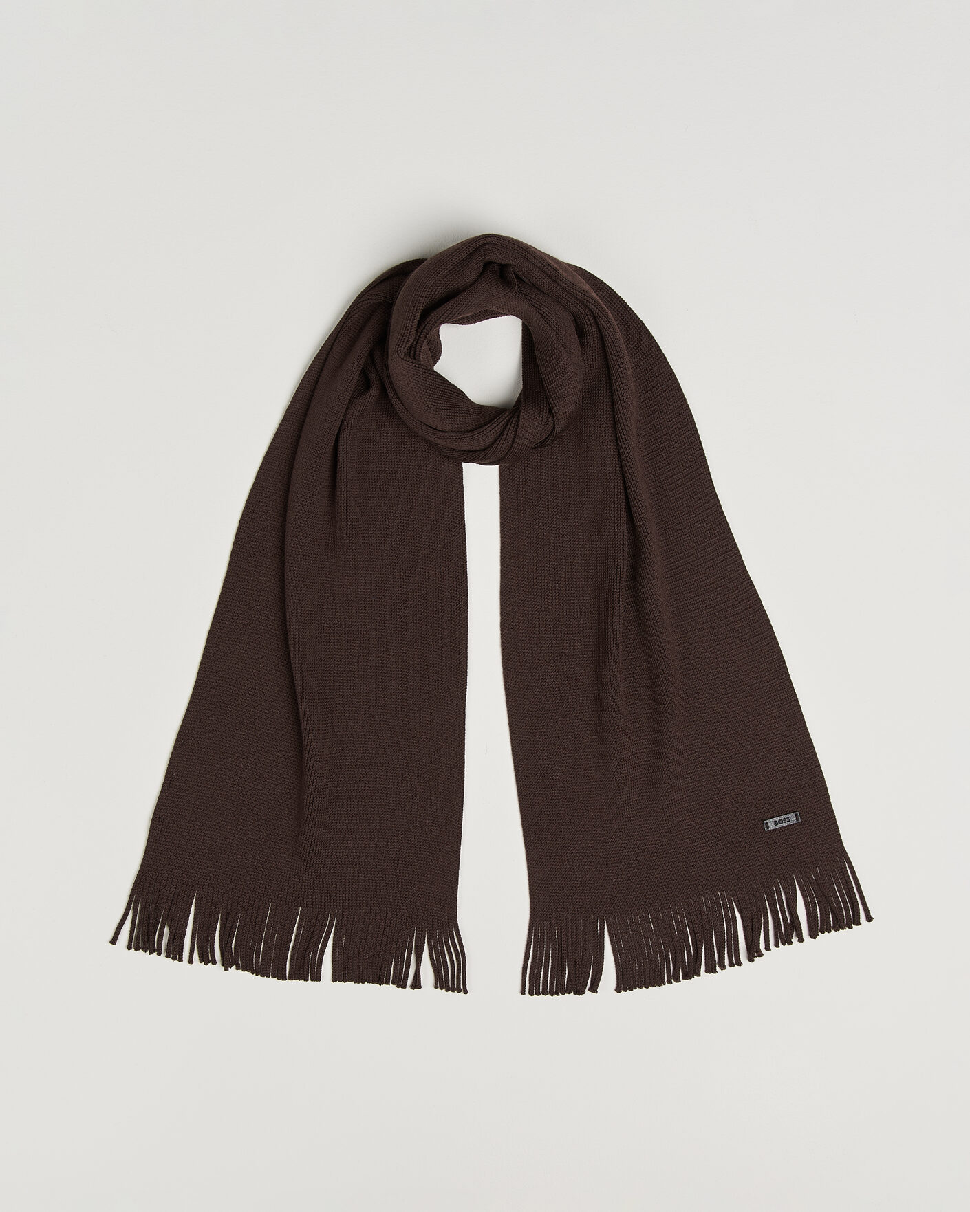 Herr | Halsdukar | BOSS BLACK | Albas Wool Scarf Dark Brown