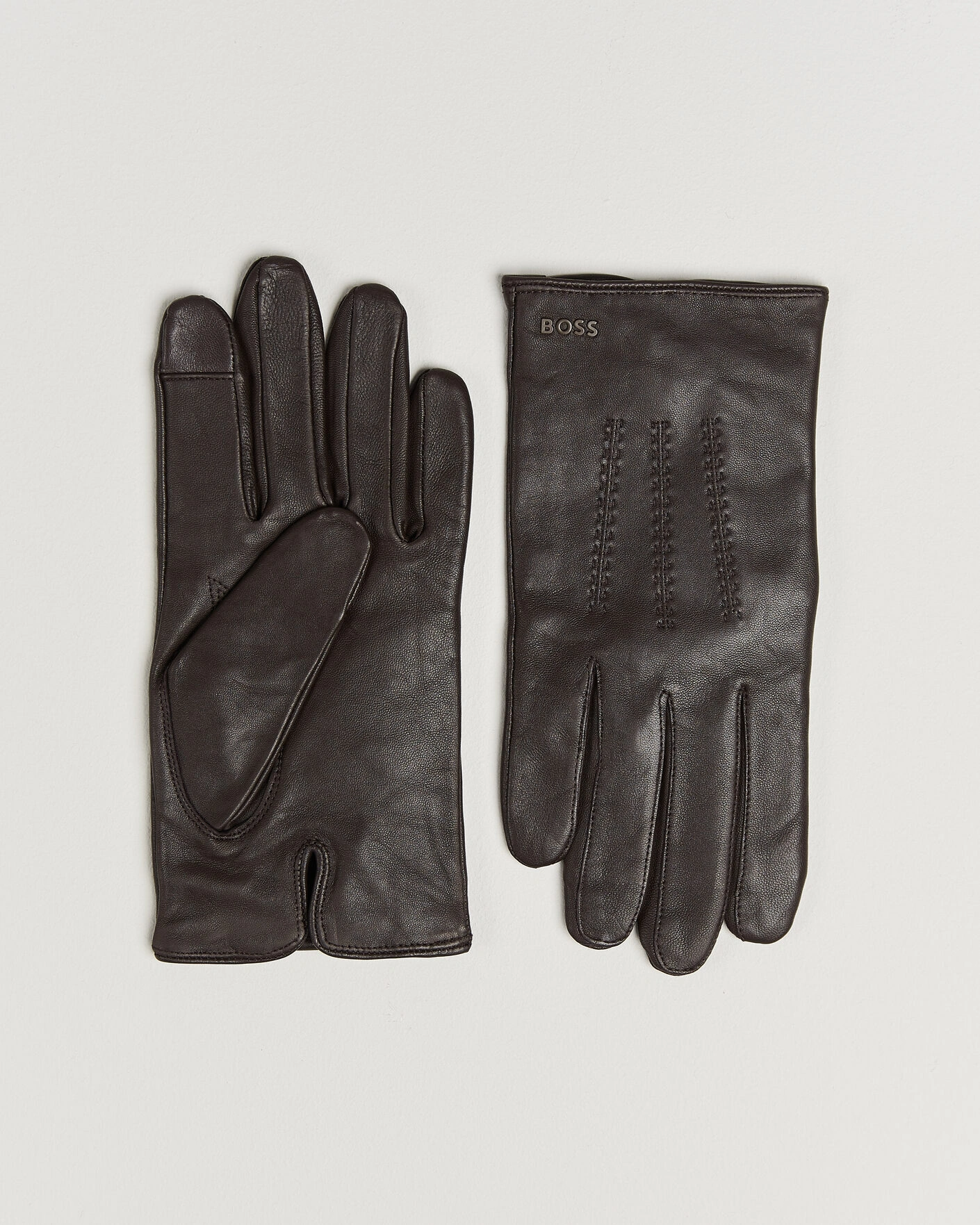 Herr | Handskar | BOSS BLACK | Hainz Leather Glove Dark Brown