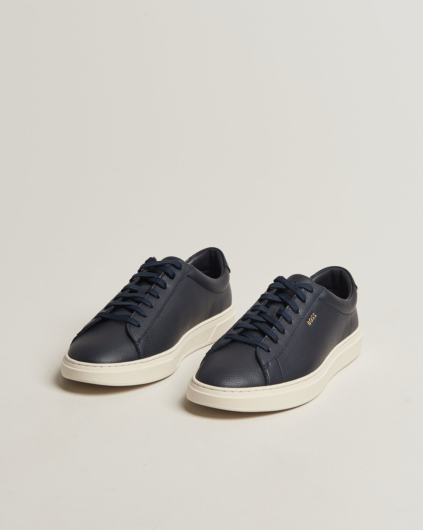Herr | Sneakers | BOSS BLACK | Kieran Grained Leather Sneaker Dark Blue