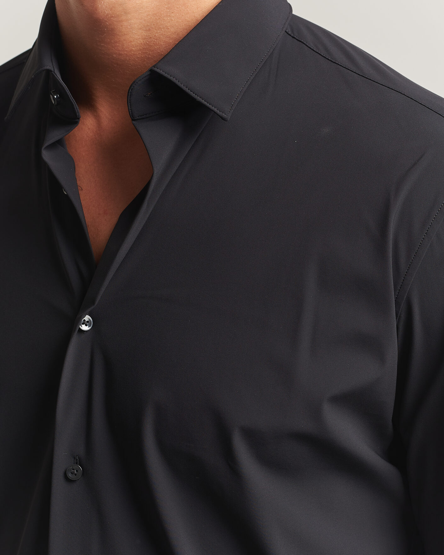 Herr | Skjortor | BOSS BLACK | Hank 4-Way Stretch Shirt Black