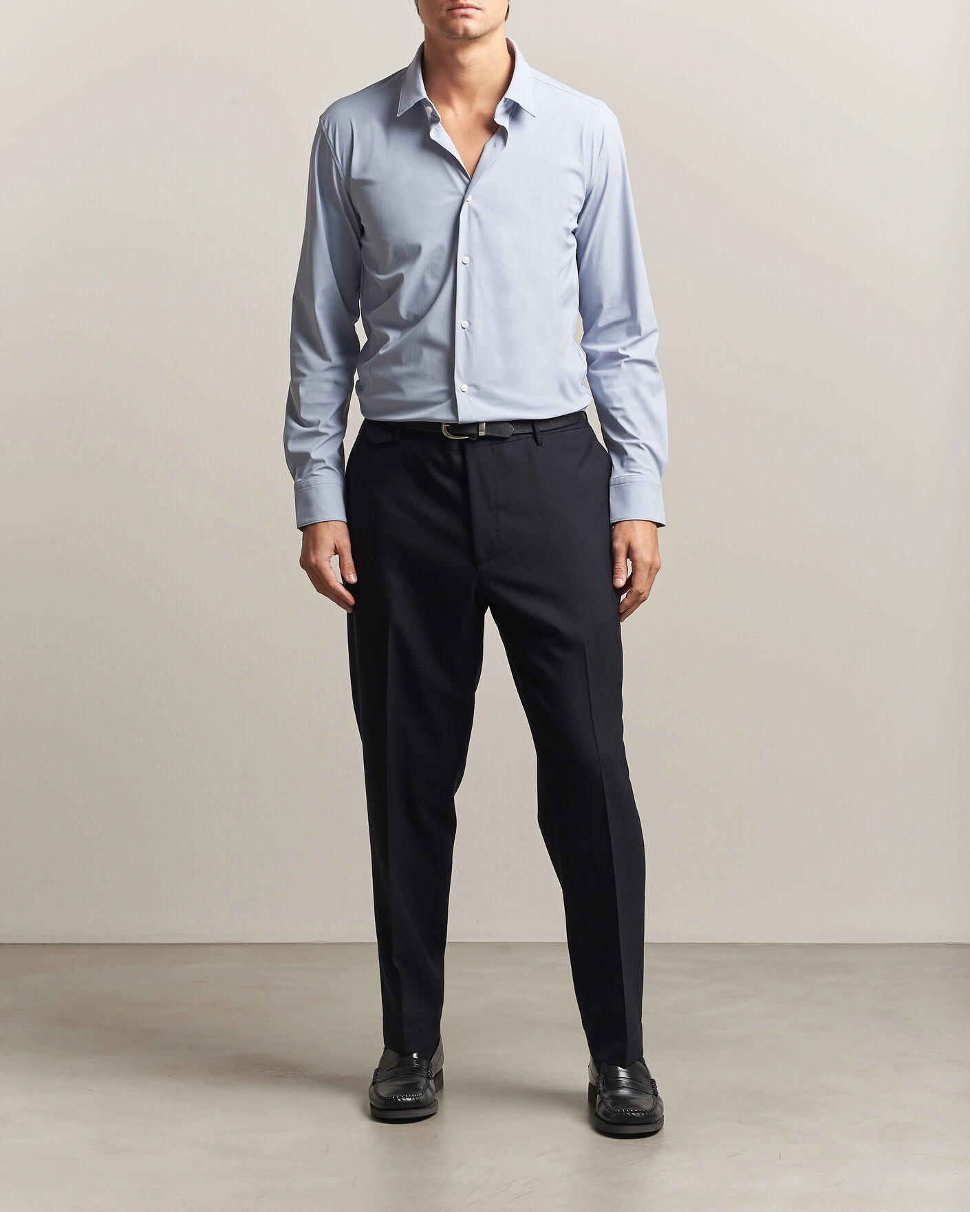 Herr | Skjortor | BOSS BLACK | Hank 4-Way Stretch Shirt Light Blue
