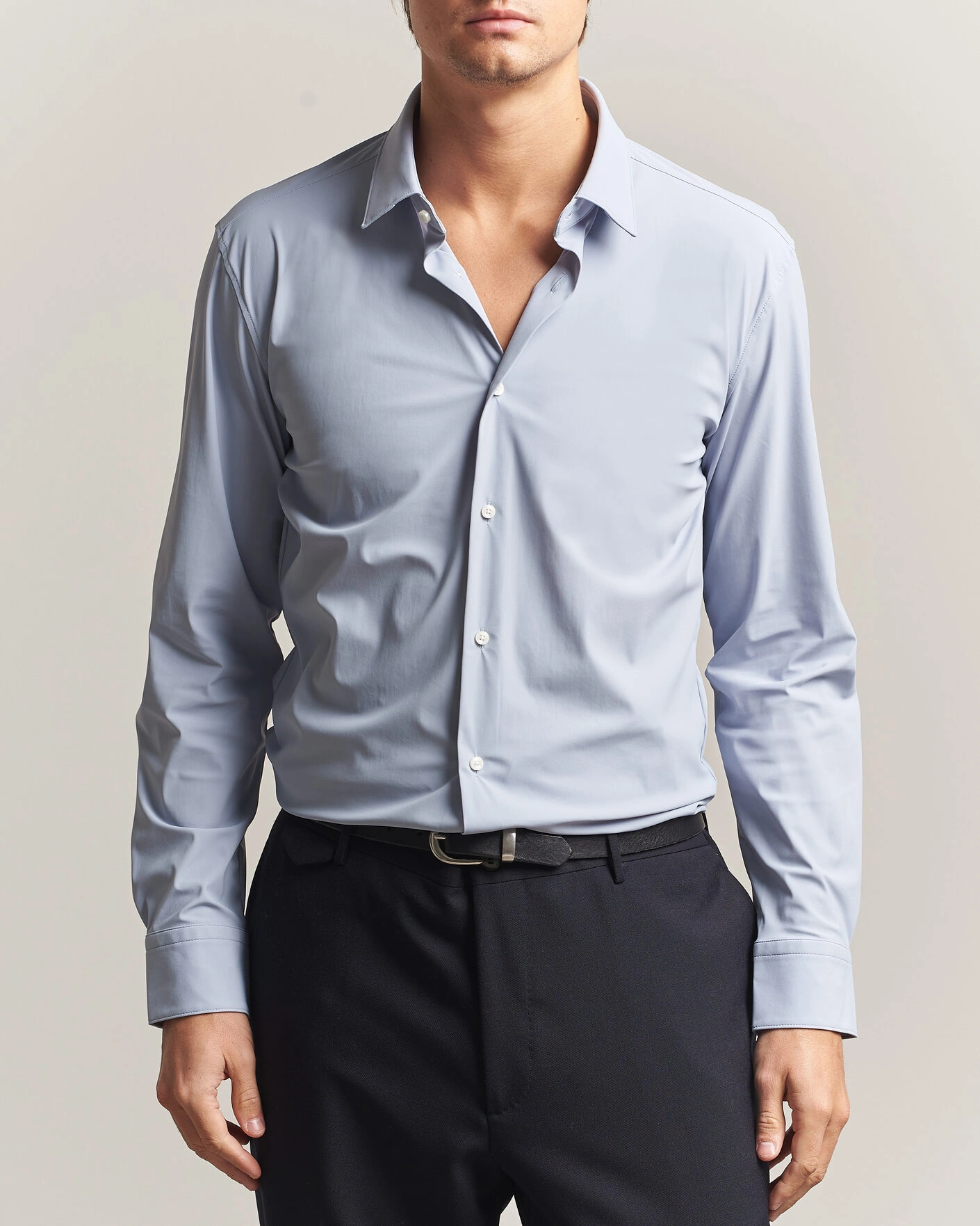 Herr | Skjortor | BOSS BLACK | Hank 4-Way Stretch Shirt Light Blue