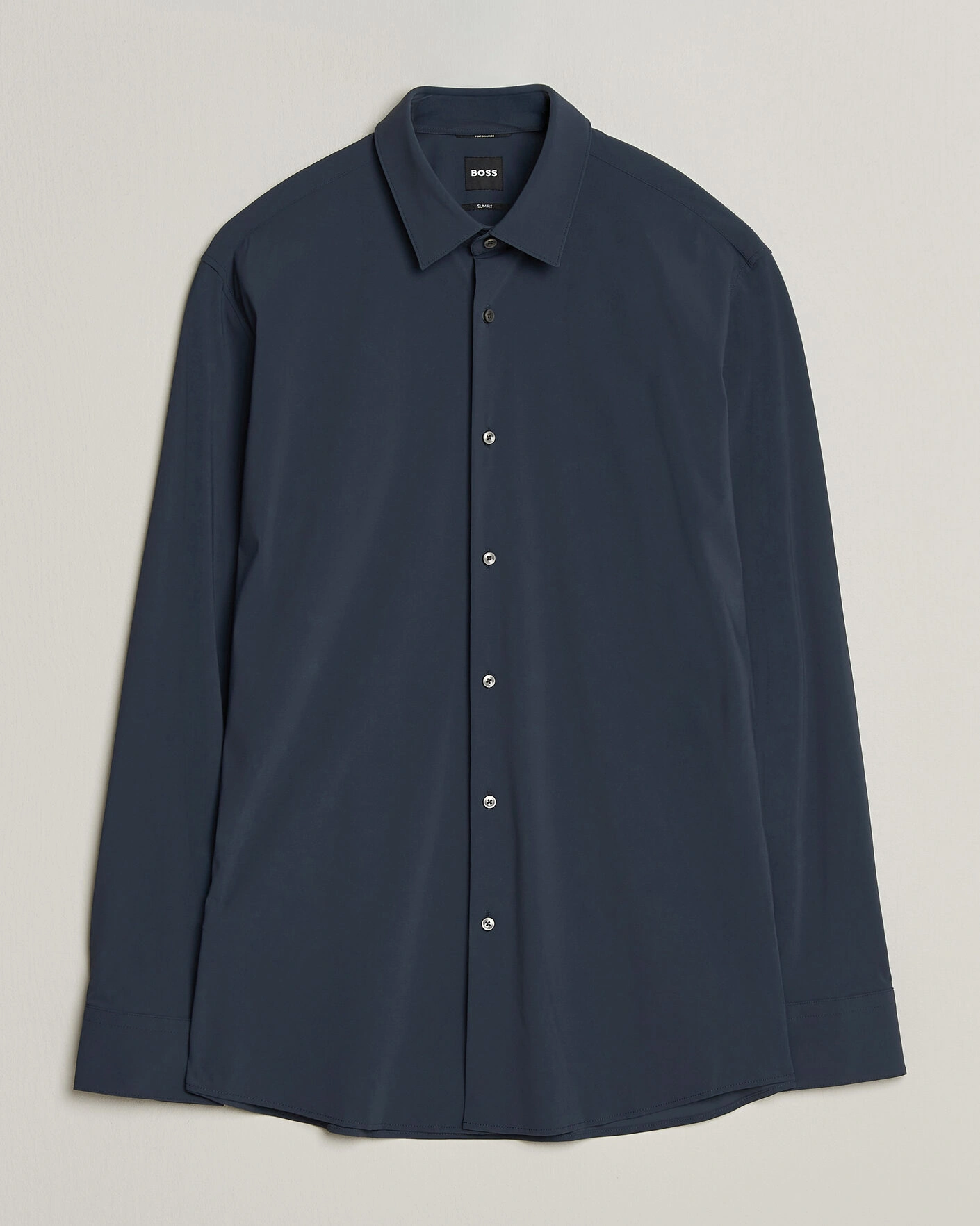 Herr | Skjortor | BOSS BLACK | Hank 4-Way Stretch Shirt Dark Blue