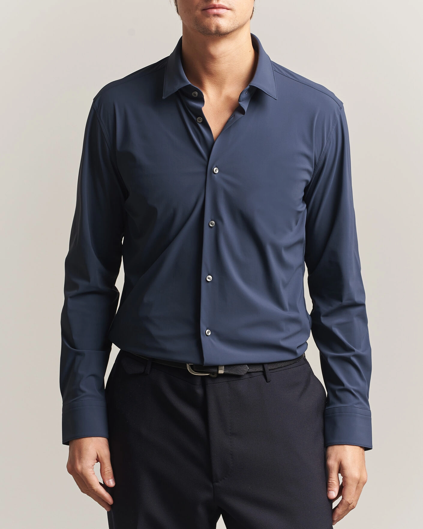 Herr | Skjortor | BOSS BLACK | Hank 4-Way Stretch Shirt Dark Blue