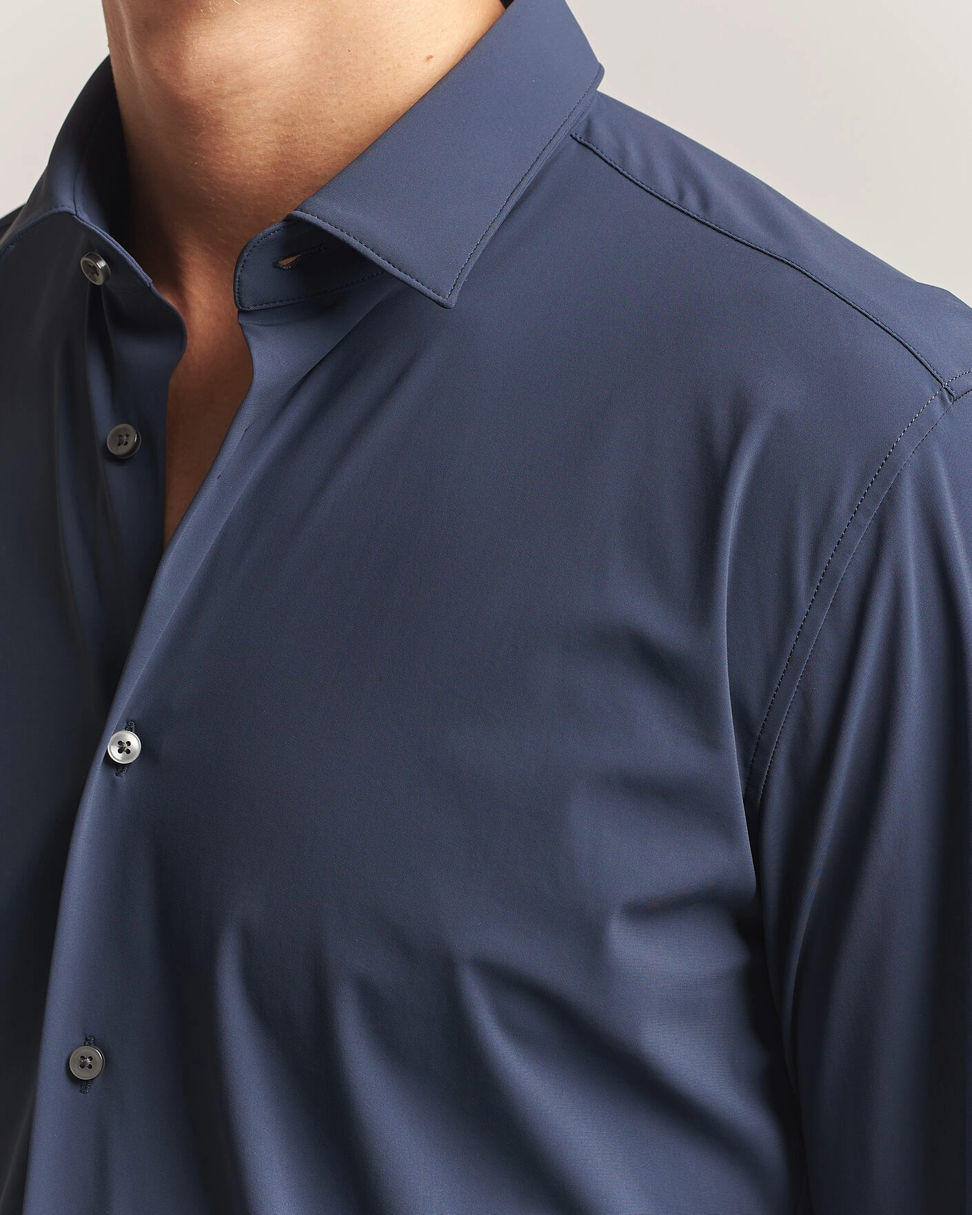 Herr | Skjortor | BOSS BLACK | Hank 4-Way Stretch Shirt Dark Blue