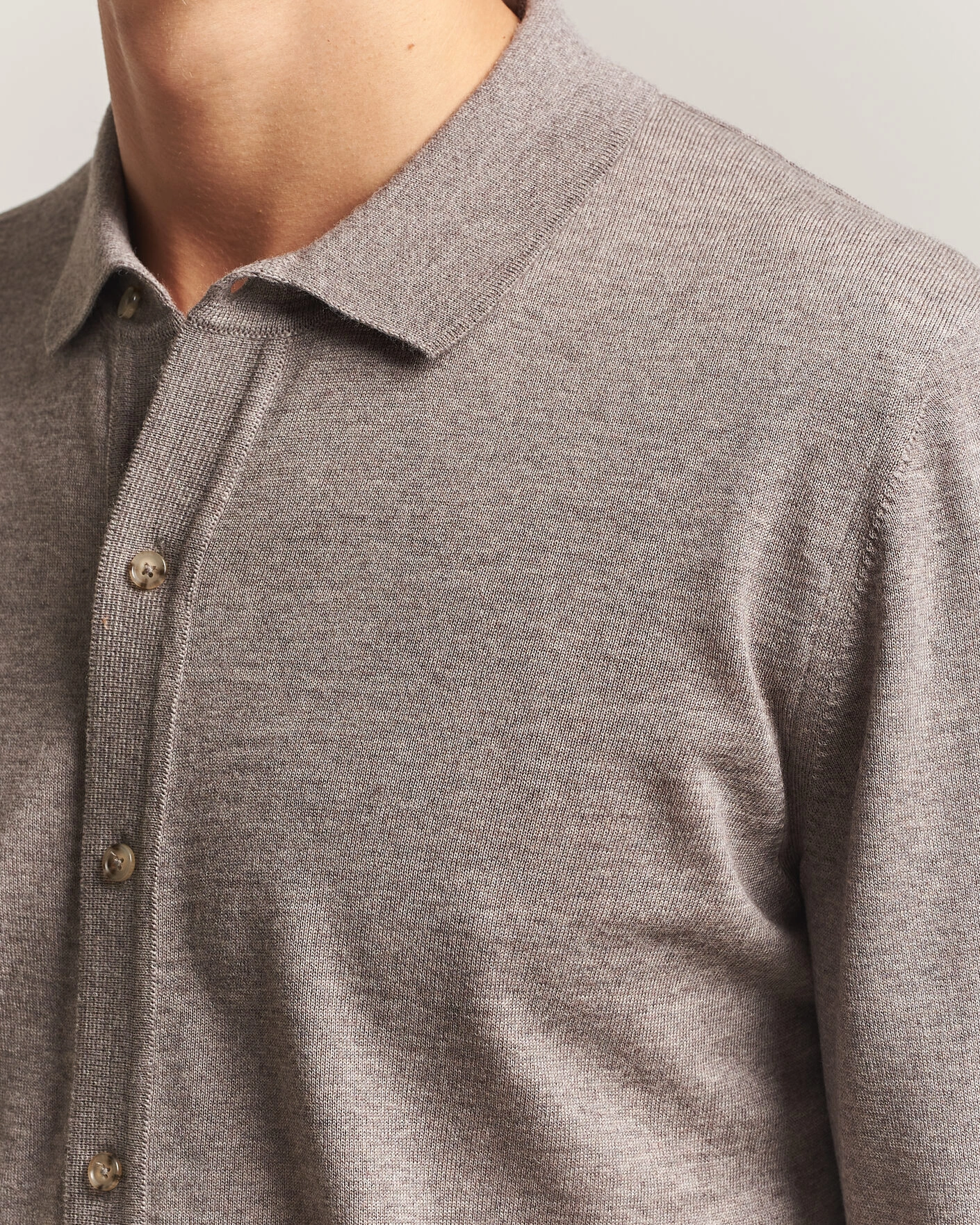 Herr | Tröjor | BOSS BLACK | Helbert Merino Knitted Cardigan Open Brown