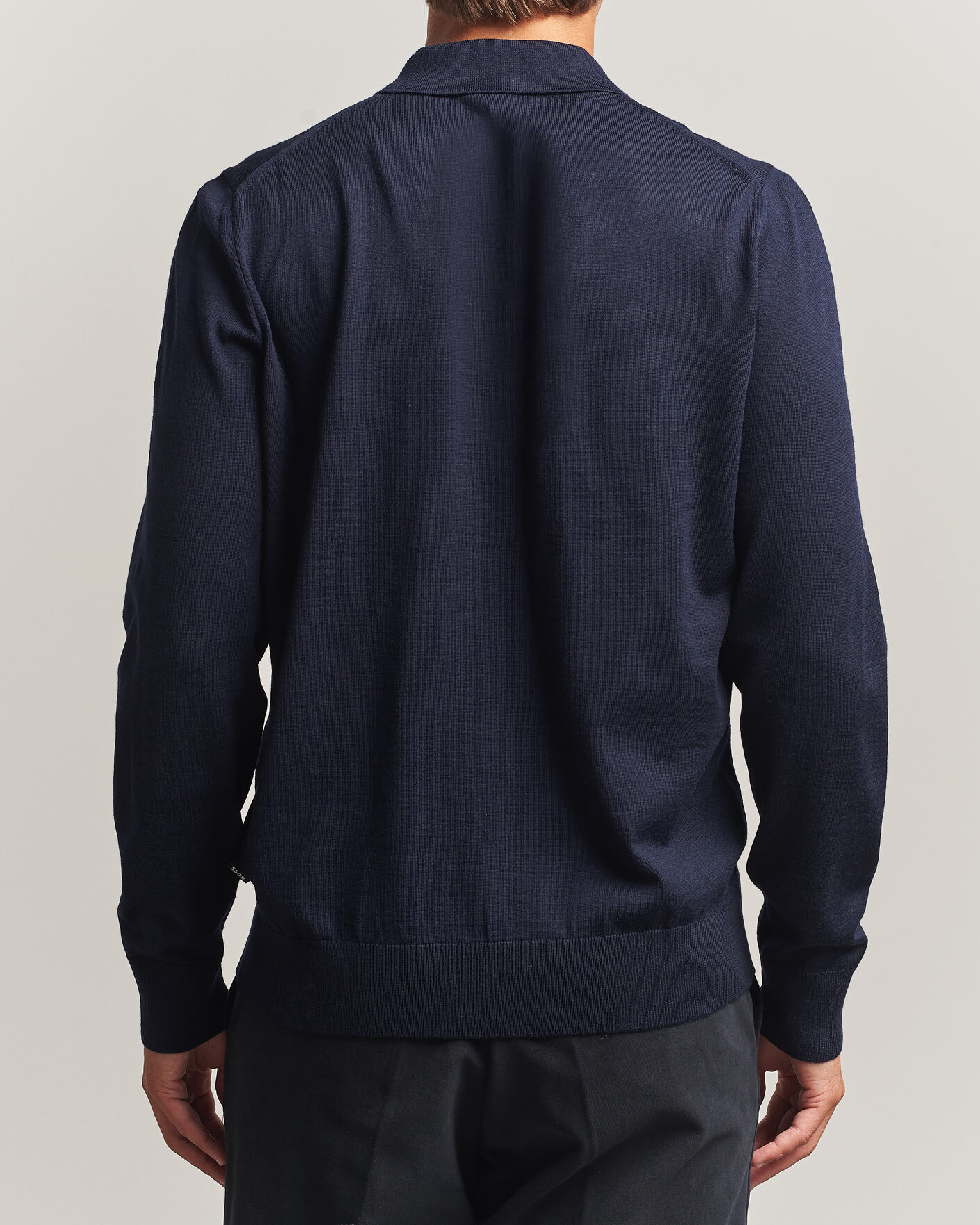 Herr | Tröjor | BOSS BLACK | Helbert Merino Knitted Cardigan Dark Blue