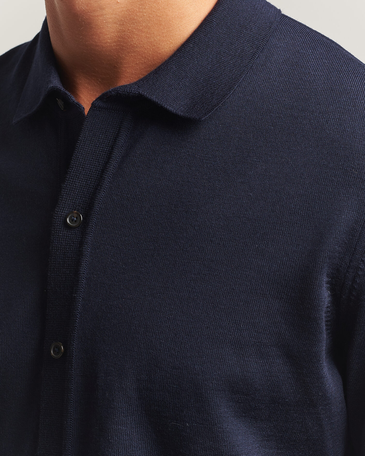 Herr | Tröjor | BOSS BLACK | Helbert Merino Knitted Cardigan Dark Blue