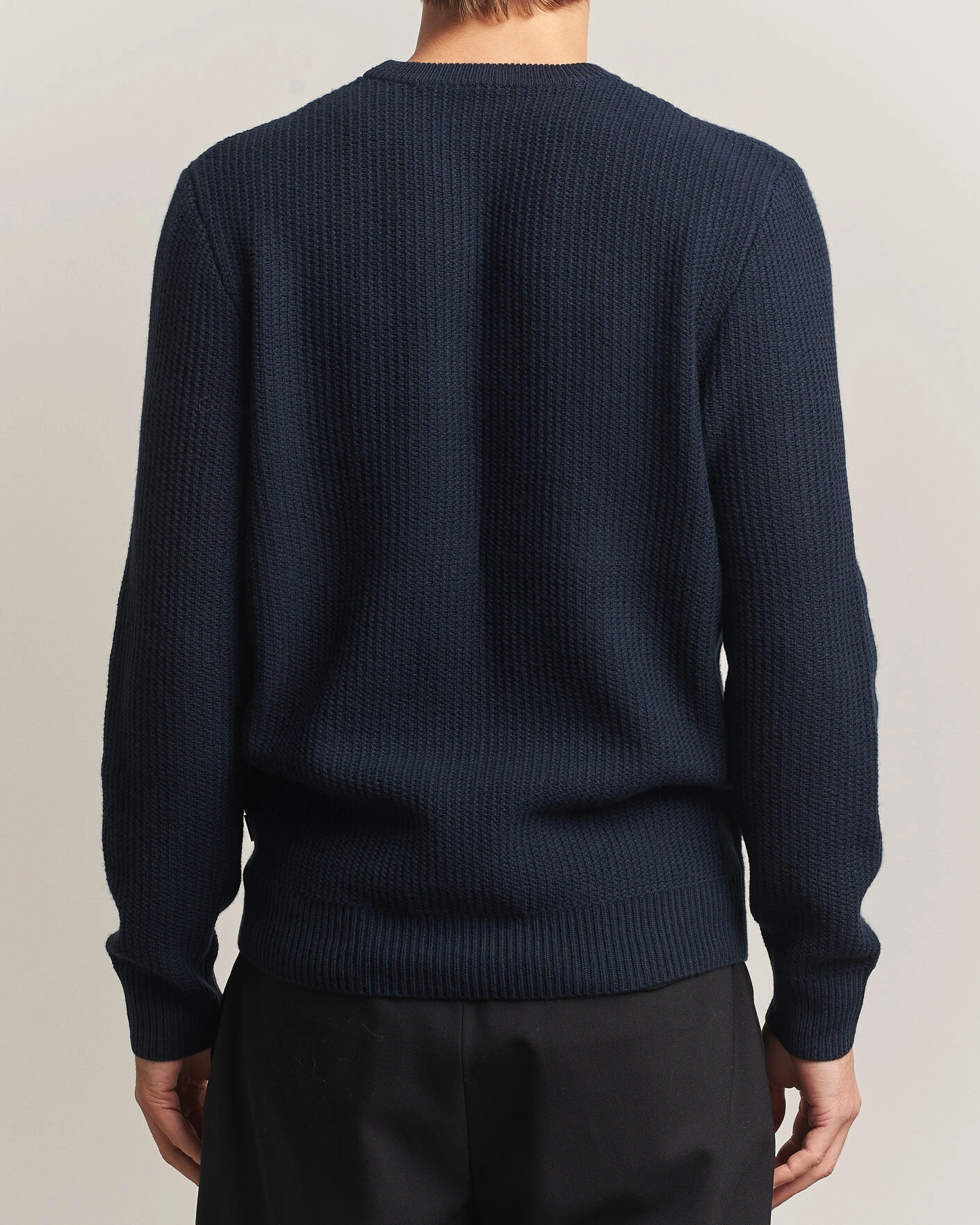 Herr | Tröjor | BOSS BLACK | Fiocchetto Wool/Cashmere Crew Neck Dark Blue