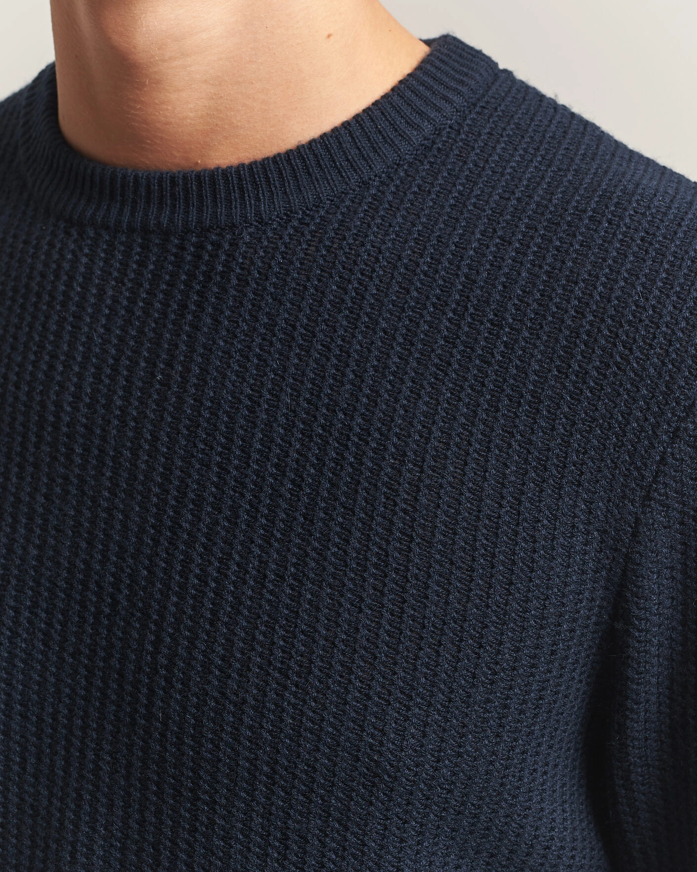 Herr | Tröjor | BOSS BLACK | Fiocchetto Wool/Cashmere Crew Neck Dark Blue