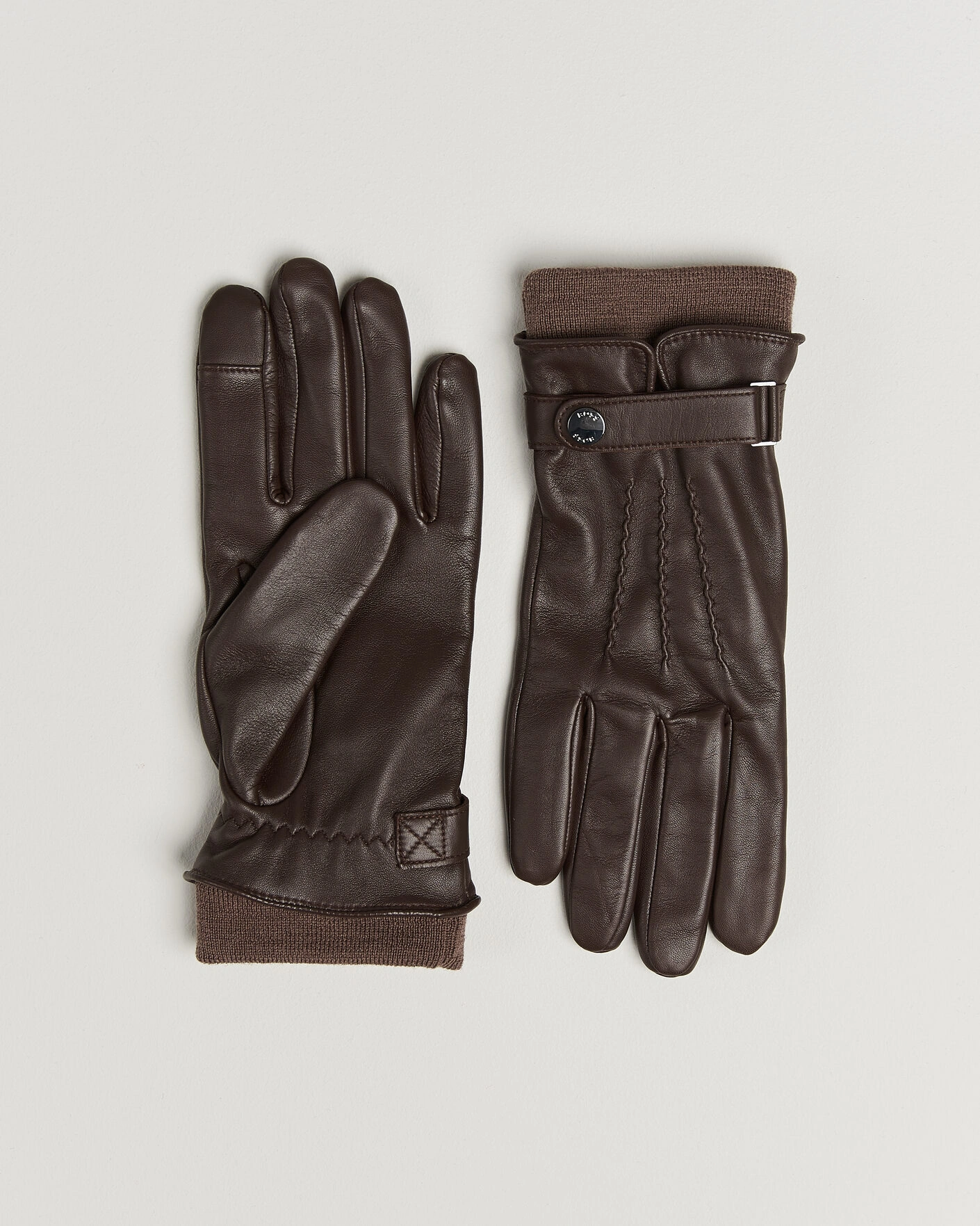 Herr | Handskar | BOSS BLACK | Hyden Leather Glove Dark Brown