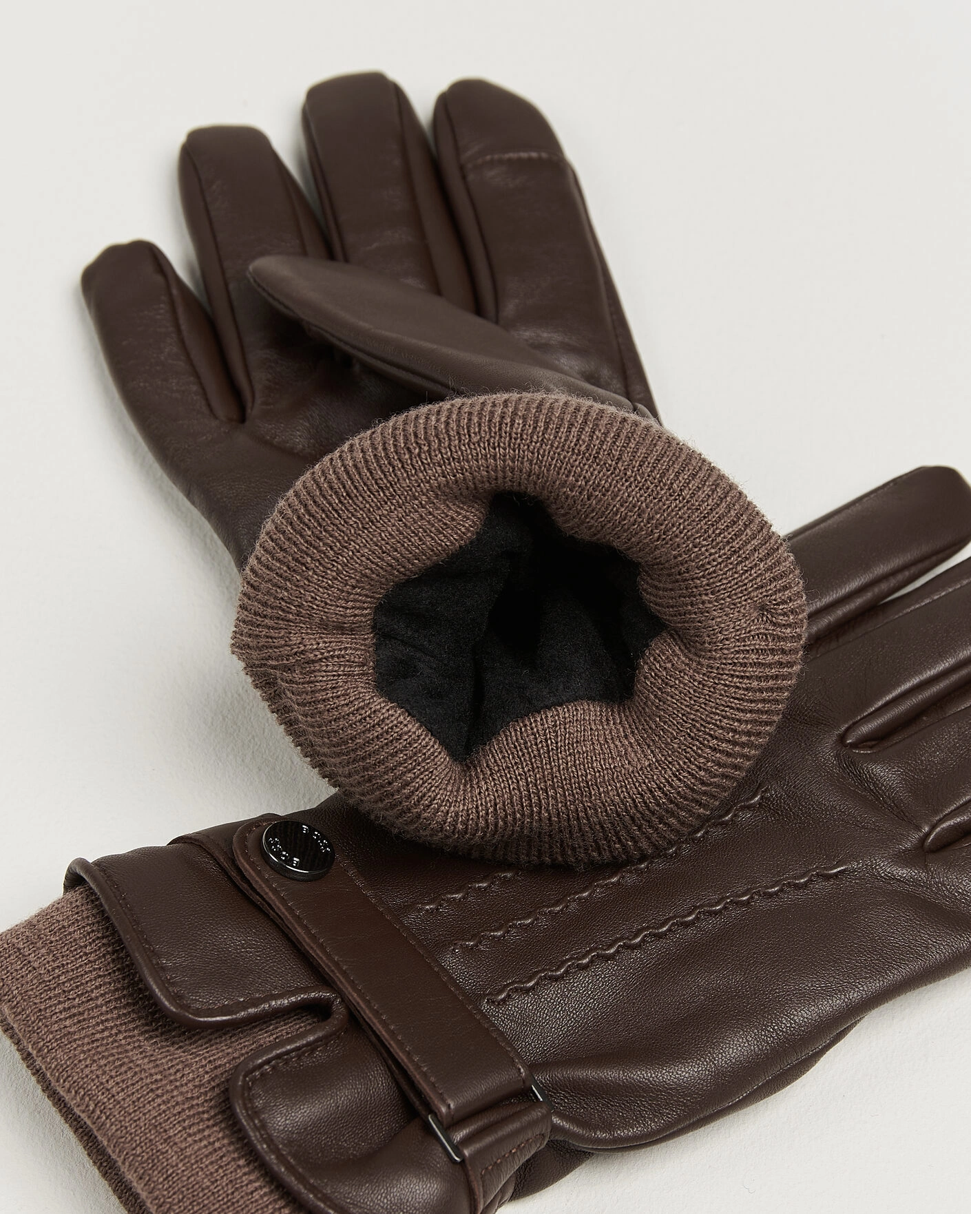 Herr | Handskar | BOSS BLACK | Hyden Leather Glove Dark Brown